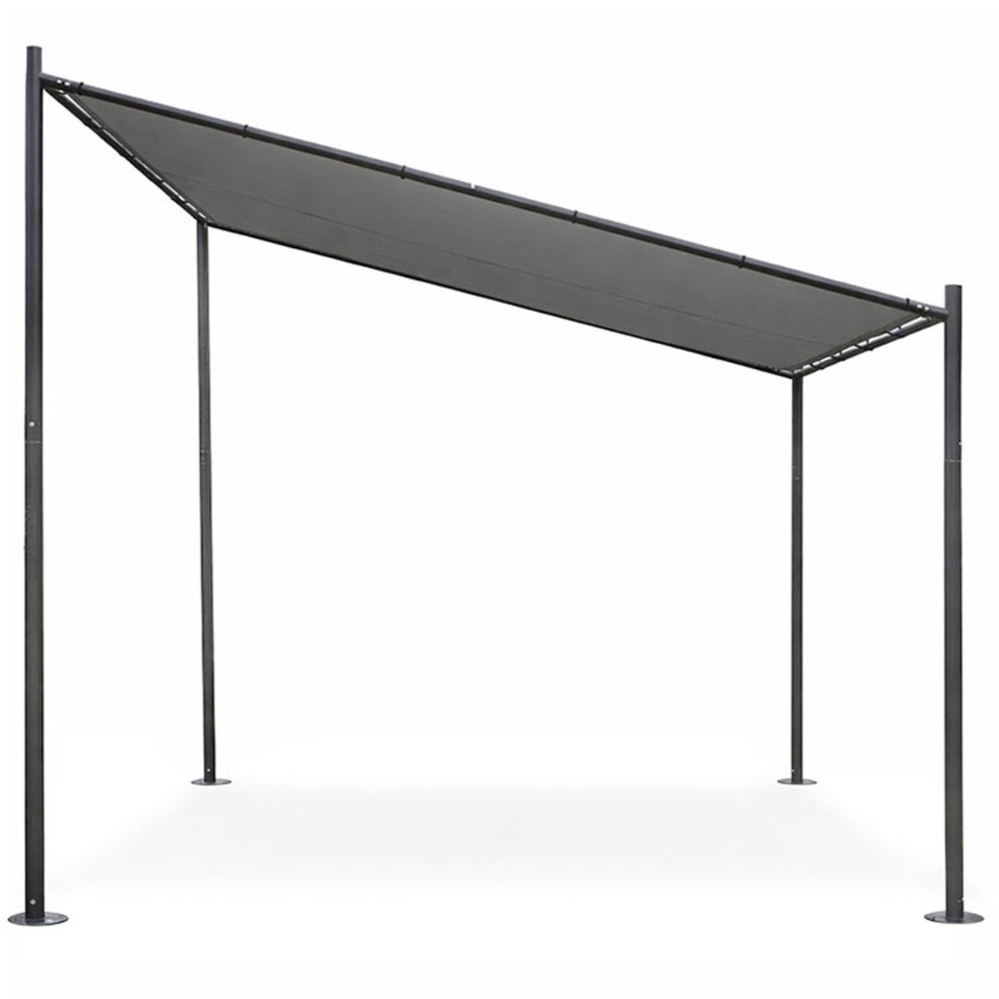 Garden Pergola 3x3m, Steel Frame, Grey Canopy