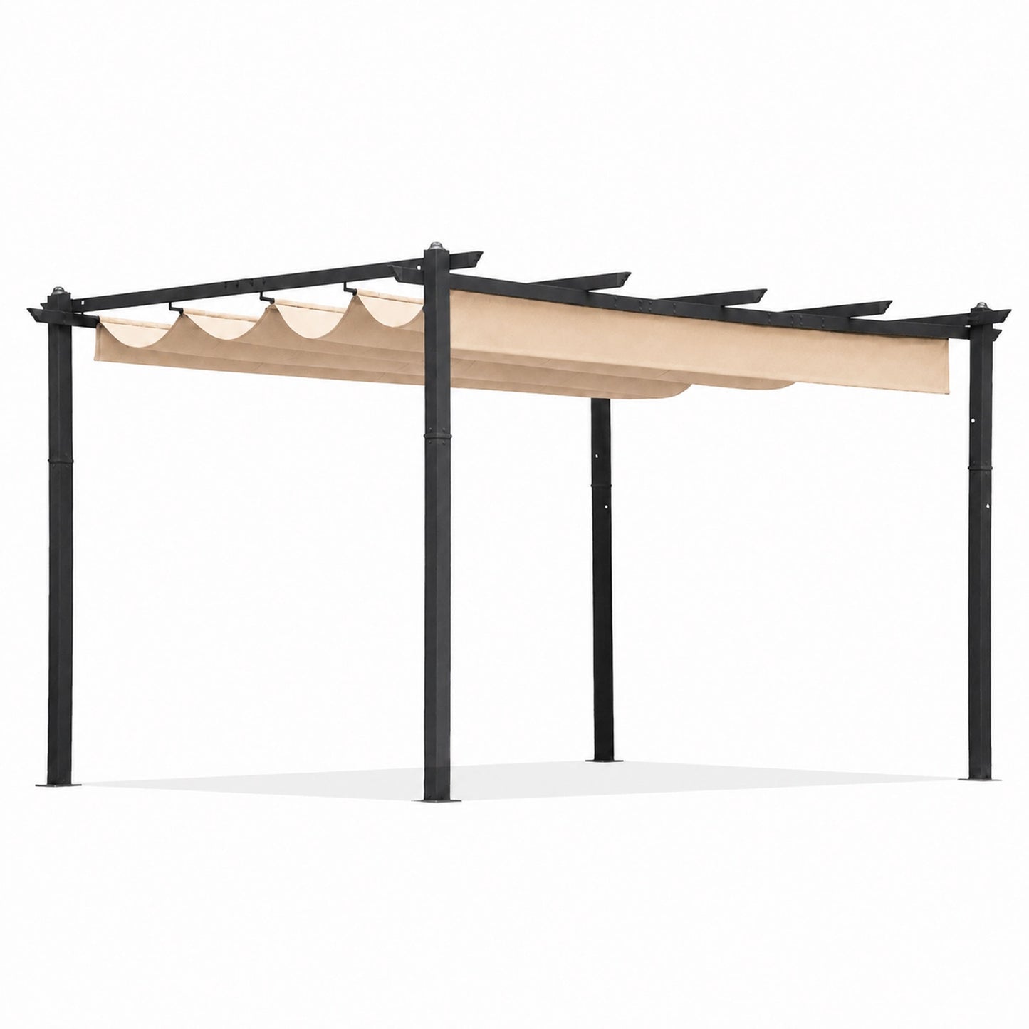 Garden Pergola 3x4m, Steel Frame, Beige Canopy