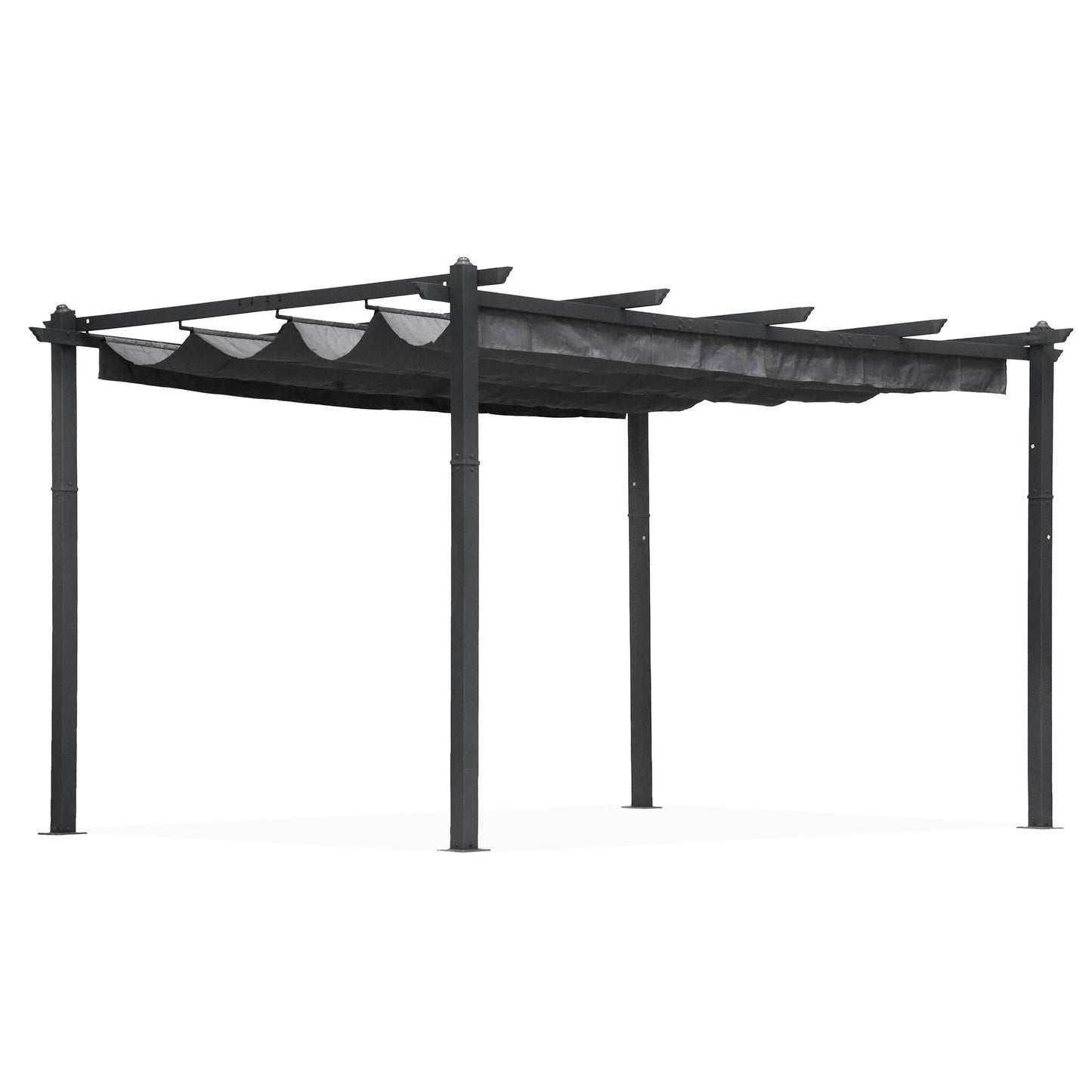 Garden Pergola 3x4m, Steel Frame, Grey Canopy