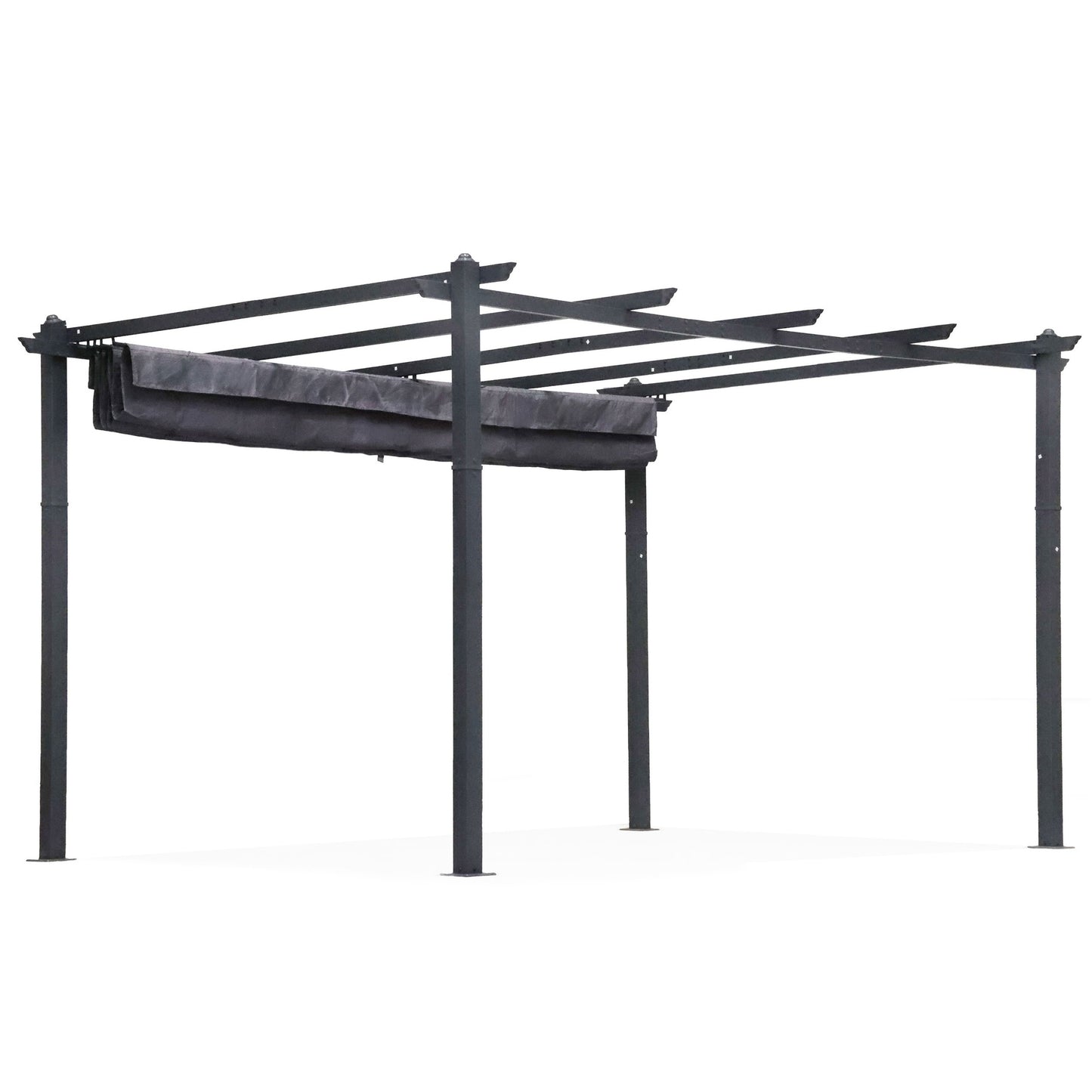 Garden Pergola 3x4m, Steel Frame, Grey Canopy