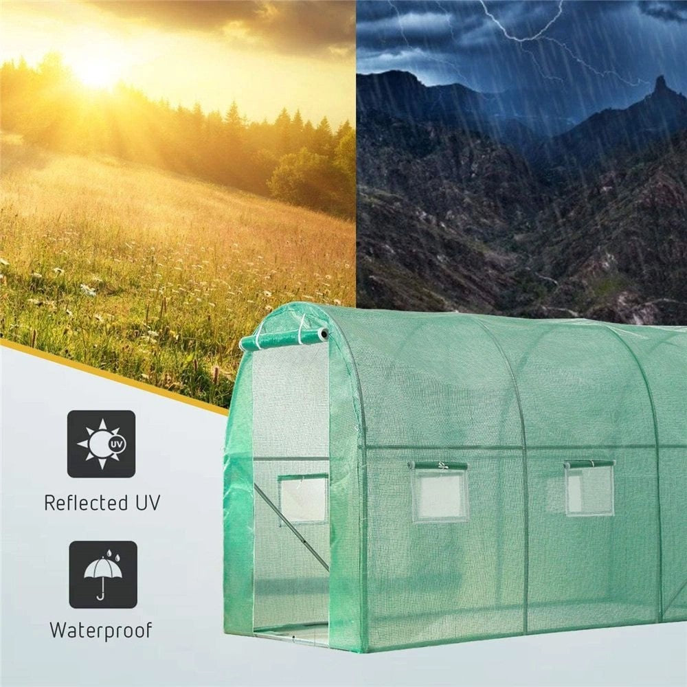Garden Polytunnel 3x2x2m, Metal Frame, UV-Resistant Cover