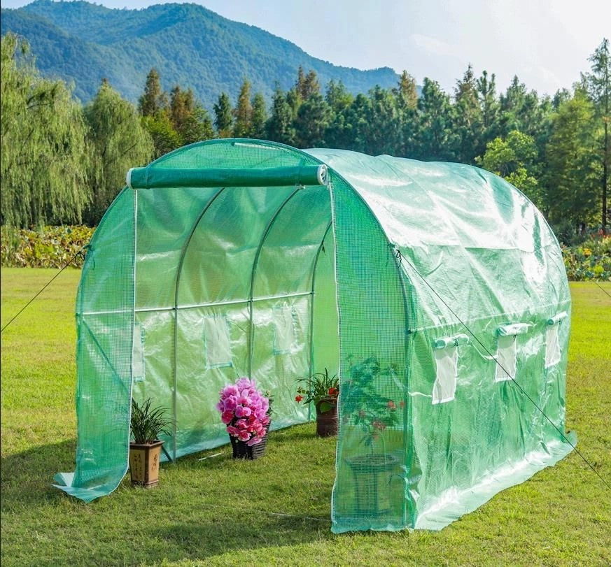 Garden Polytunnel 3x2x2m, Metal Frame, UV-Resistant Cover