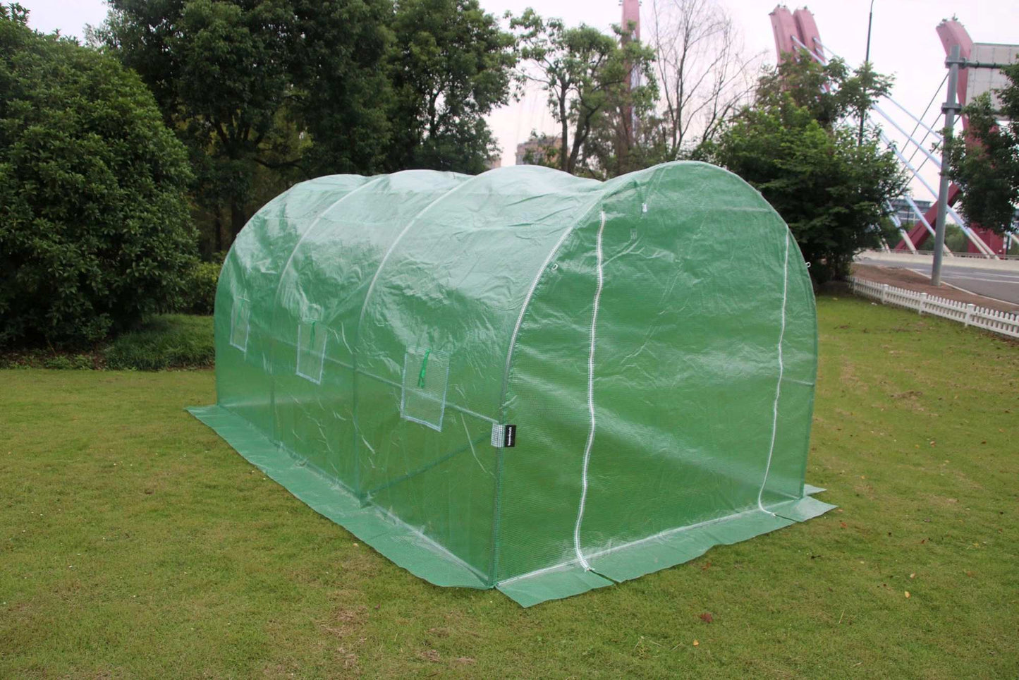 Garden Polytunnel Greenhouse, 10 m², Metal Frame, UV Cover