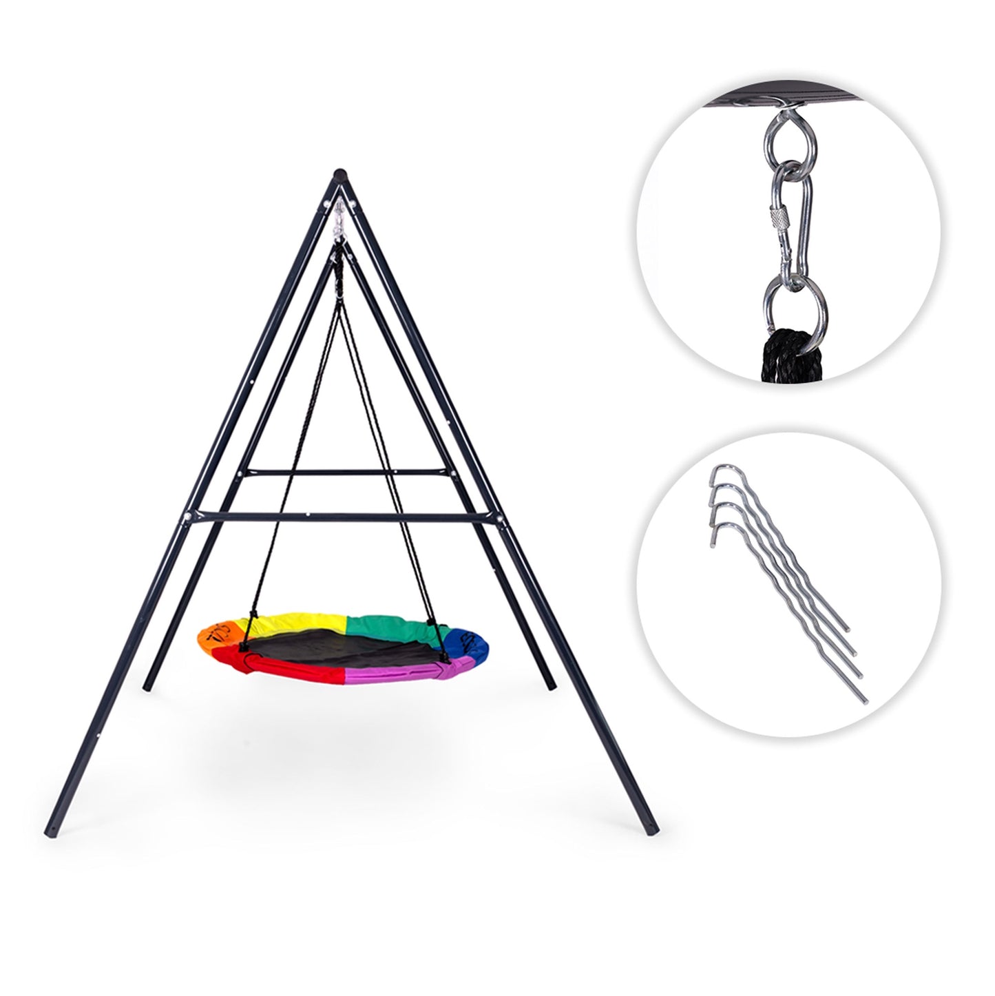Garden Stork Nest Swing, 100 cm, Steel Frame