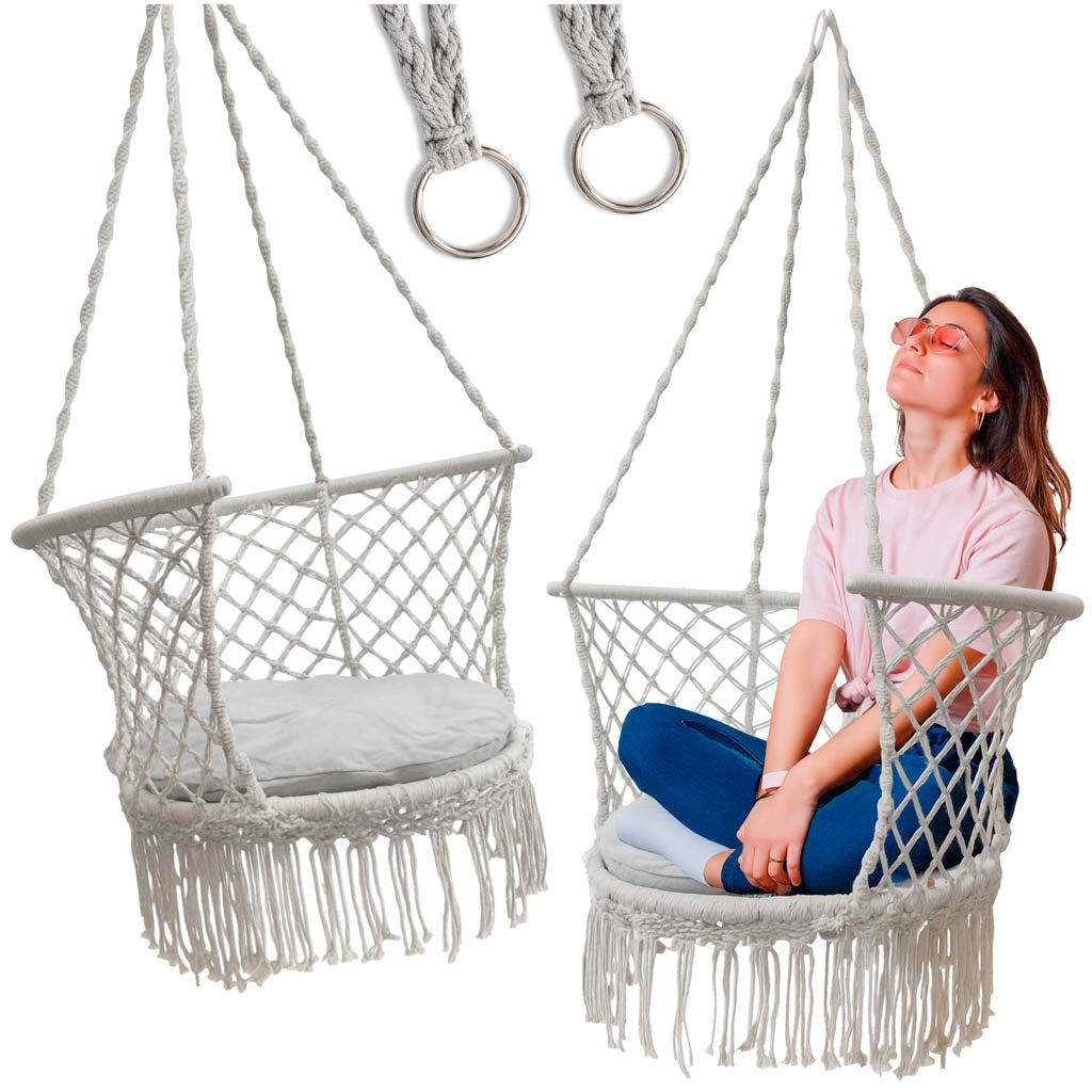 Garden Swing with Backrest, Grey, 80 cm, 150 kg Capacity