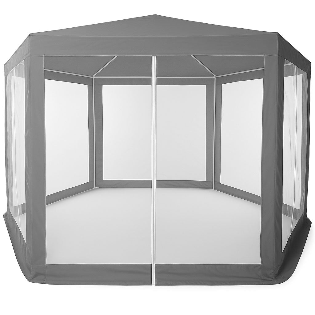 Garden Trade Pavilion Tent 2x2x2 m with Mosquito Net Grey MultiGarden