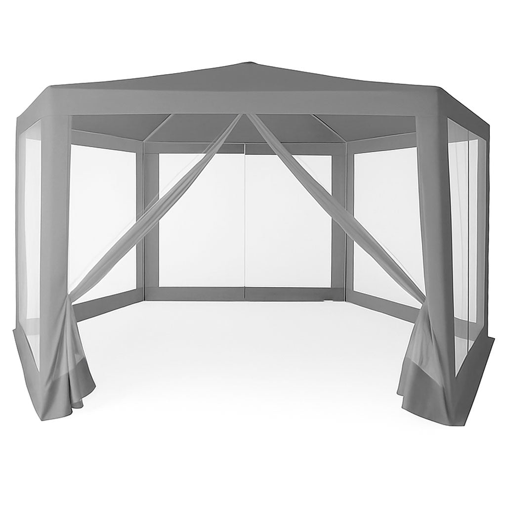 Garden Trade Pavilion Tent 2x2x2 m with Mosquito Net Grey MultiGarden