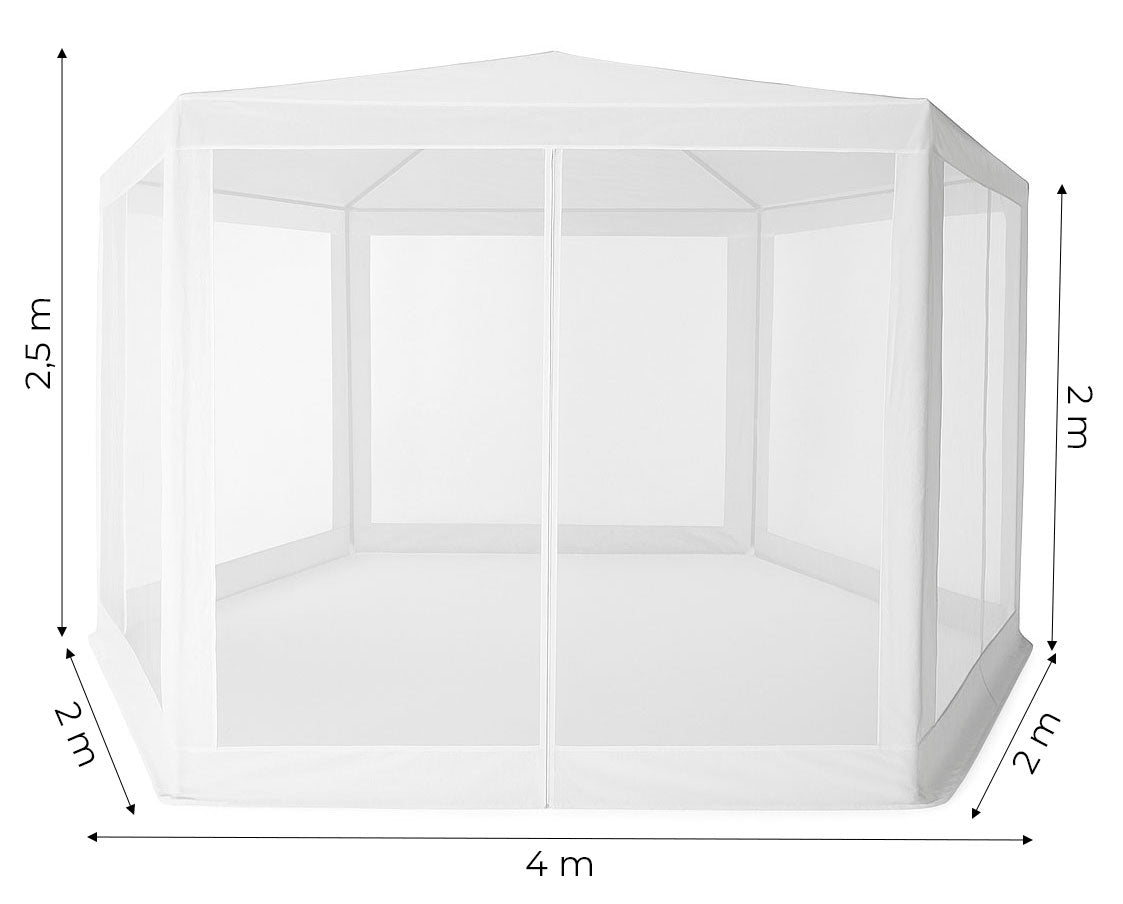 Garden Trade Pavilion Tent 2x2x2 m with Mosquito Net White MultiGarden