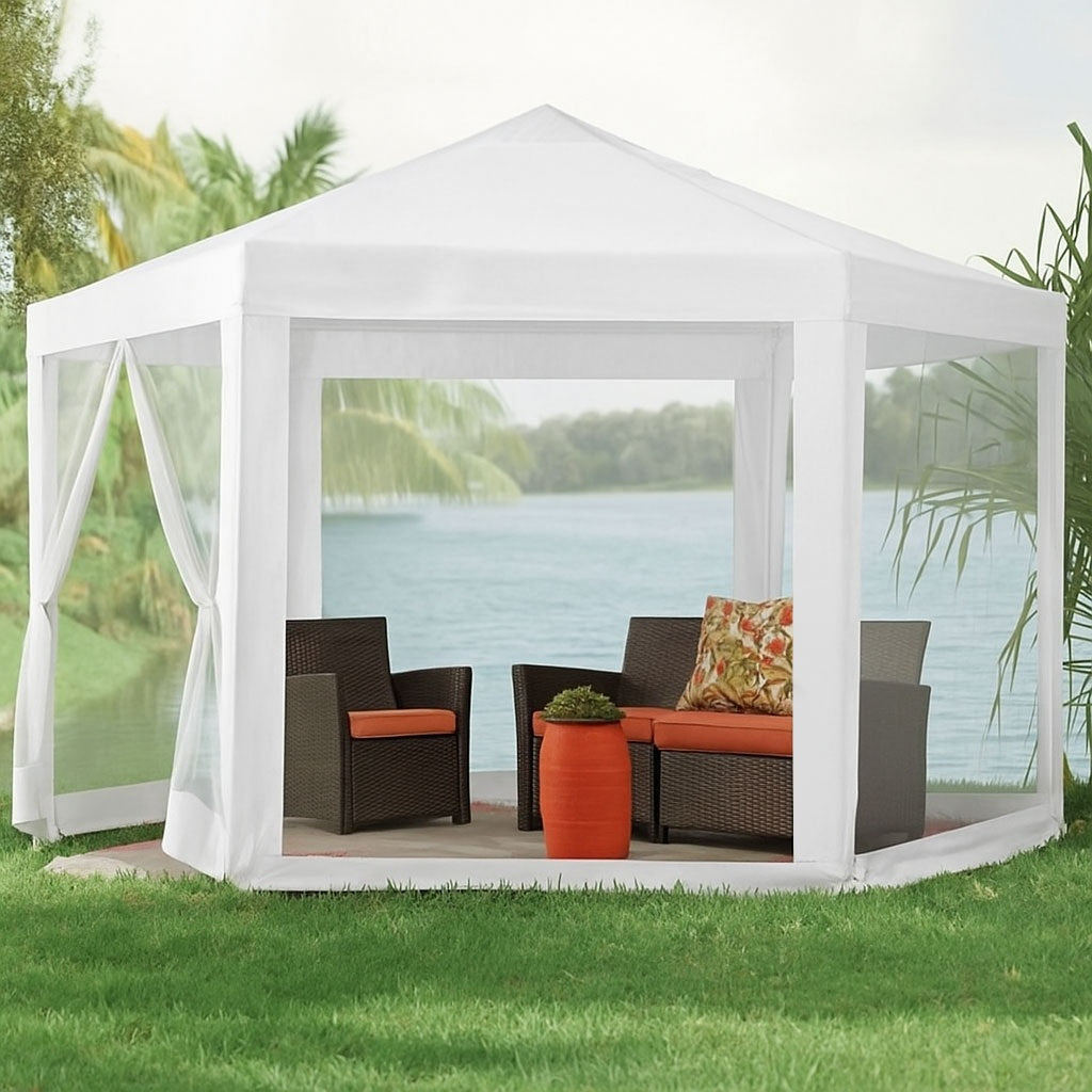 Garden Trade Pavilion Tent 2x2x2 m with Mosquito Net White MultiGarden