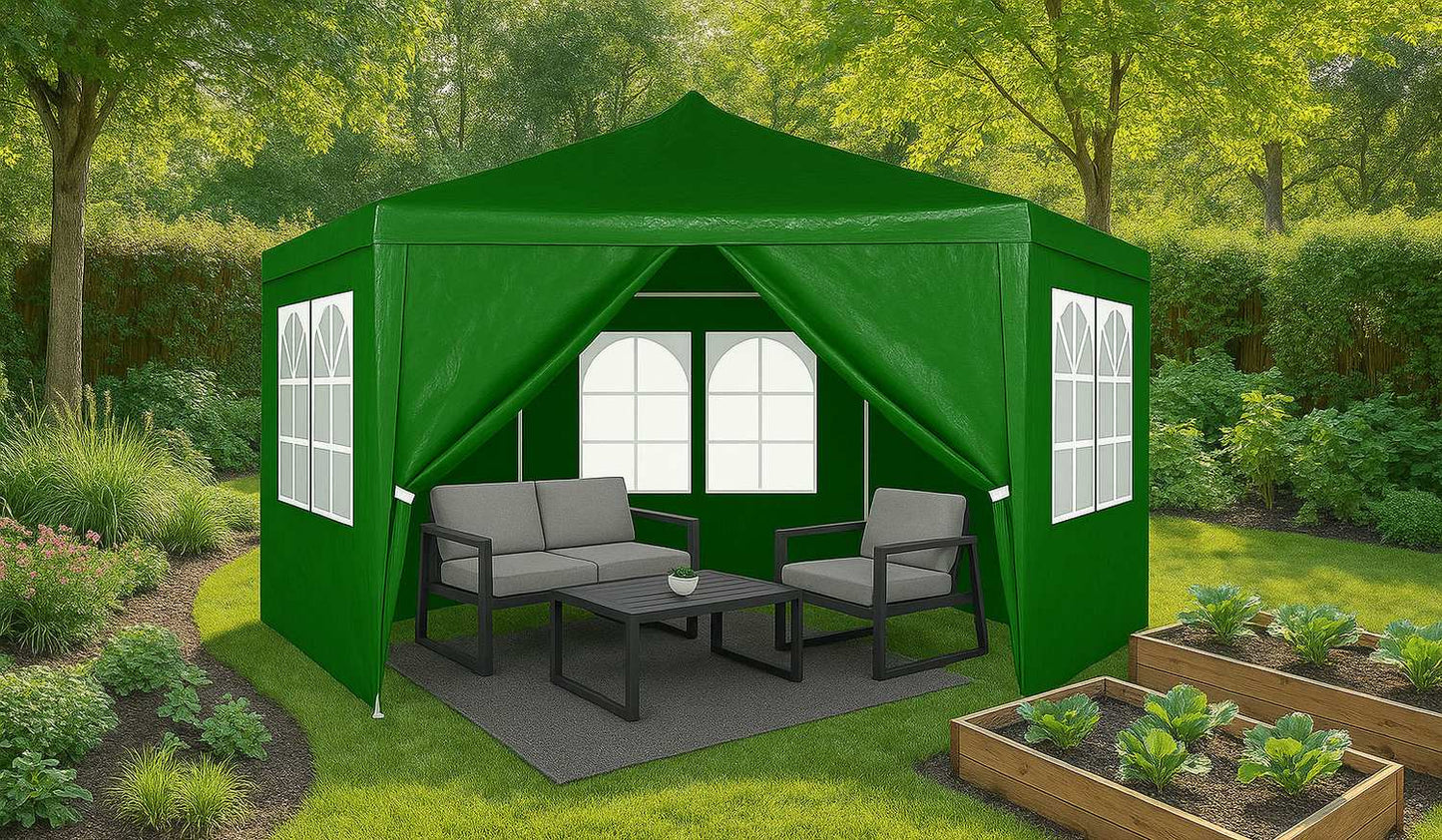 Garden Trade Pavilion Tent 2x2x2 m with Windows Green MultiGarden