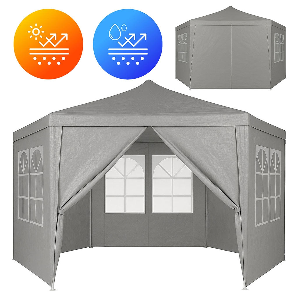 Garden Trade Pavilion Tent 2x2x2 m with Windows Grey MultiGarden