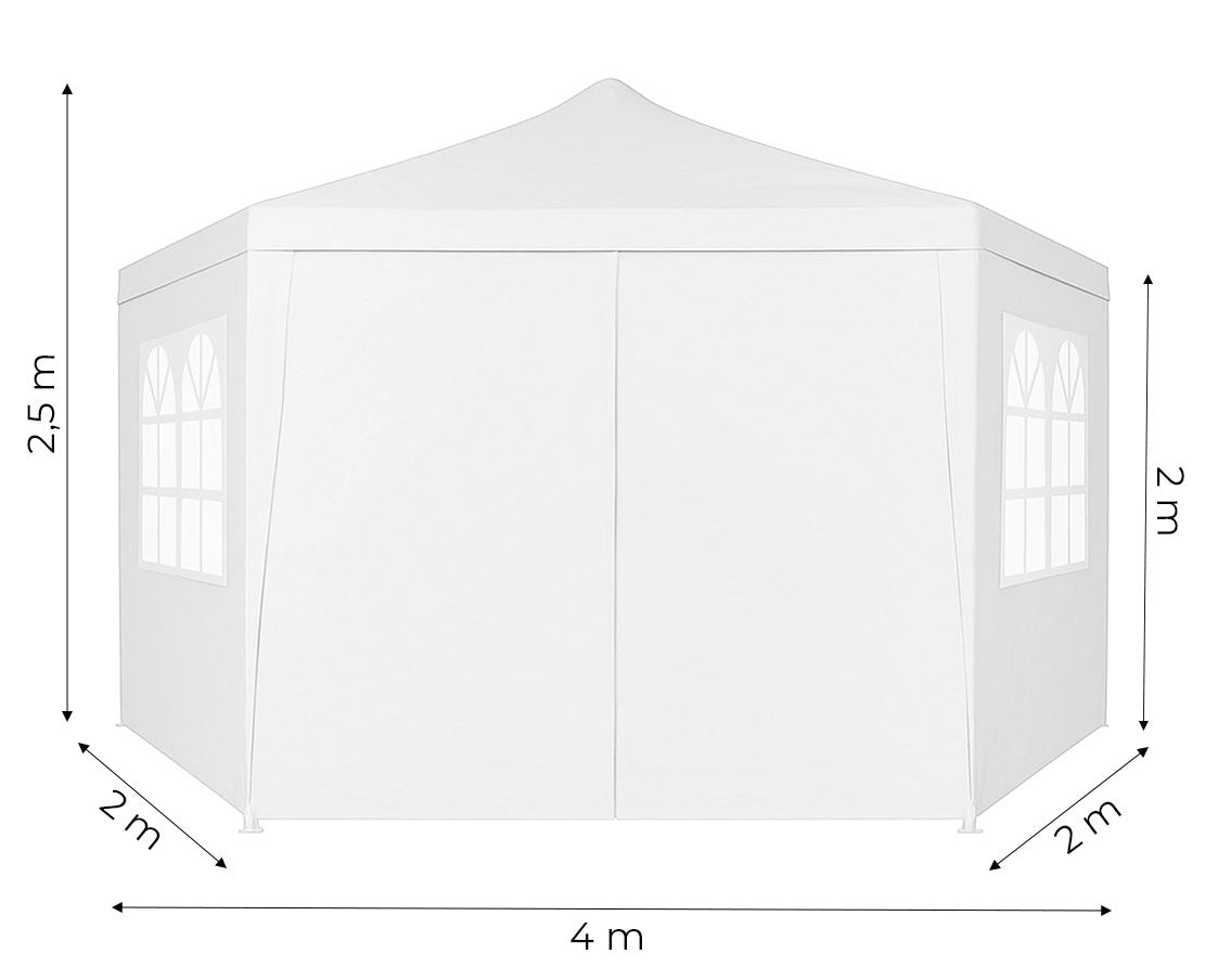 Garden Trade Pavilion Tent 2x2x2 m with Windows White MultiGarden