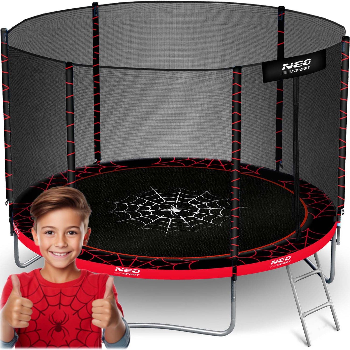 Garden Trampoline 8ft/252cm with Outdoor Net and Ladder Neo-Sport