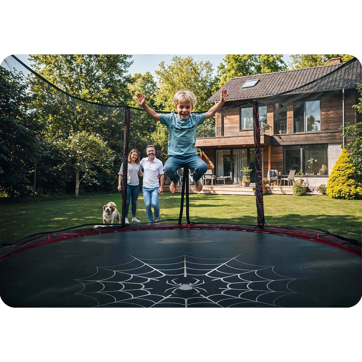 Garden Trampoline 8ft/252cm with Outdoor Net and Ladder Neo-Sport