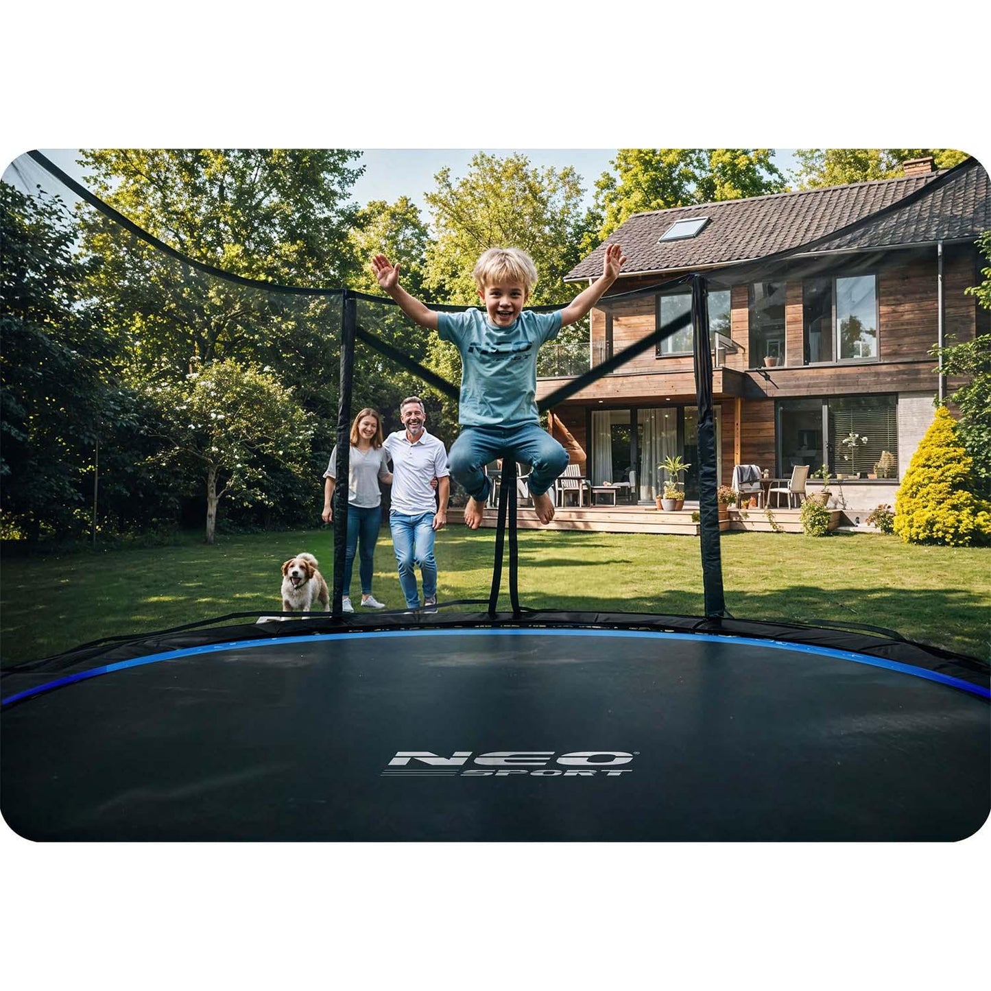 Garden Trampoline 8ft/252cm with Outdoor Net and Ladder Neo-Sport