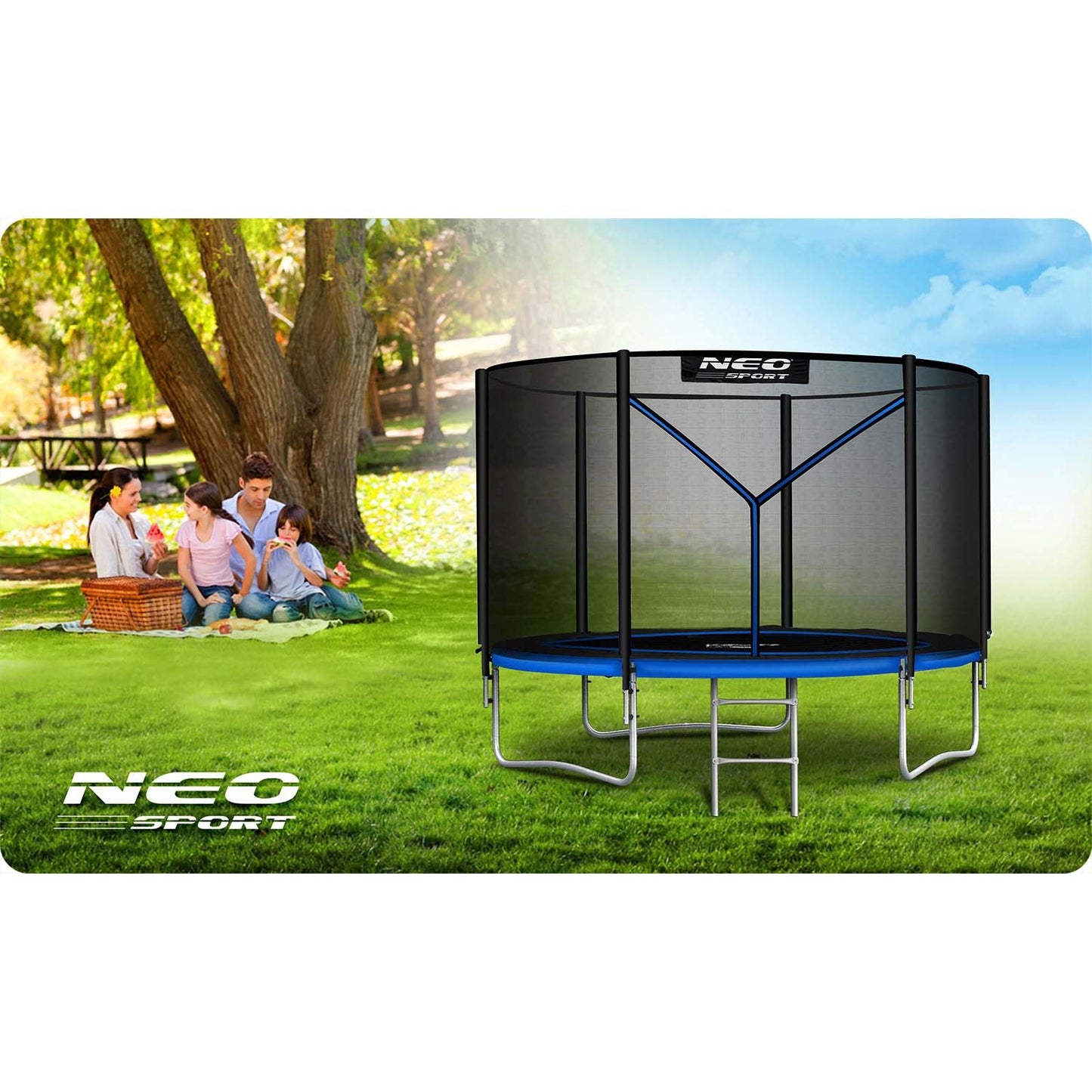 Garden Trampoline 8ft/252cm with Outdoor Net and Ladder Neo-Sport