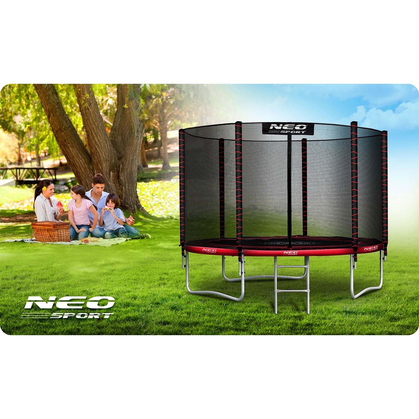 Garden Trampoline 8ft/252cm with Outdoor Net and Ladder Neo-Sport
