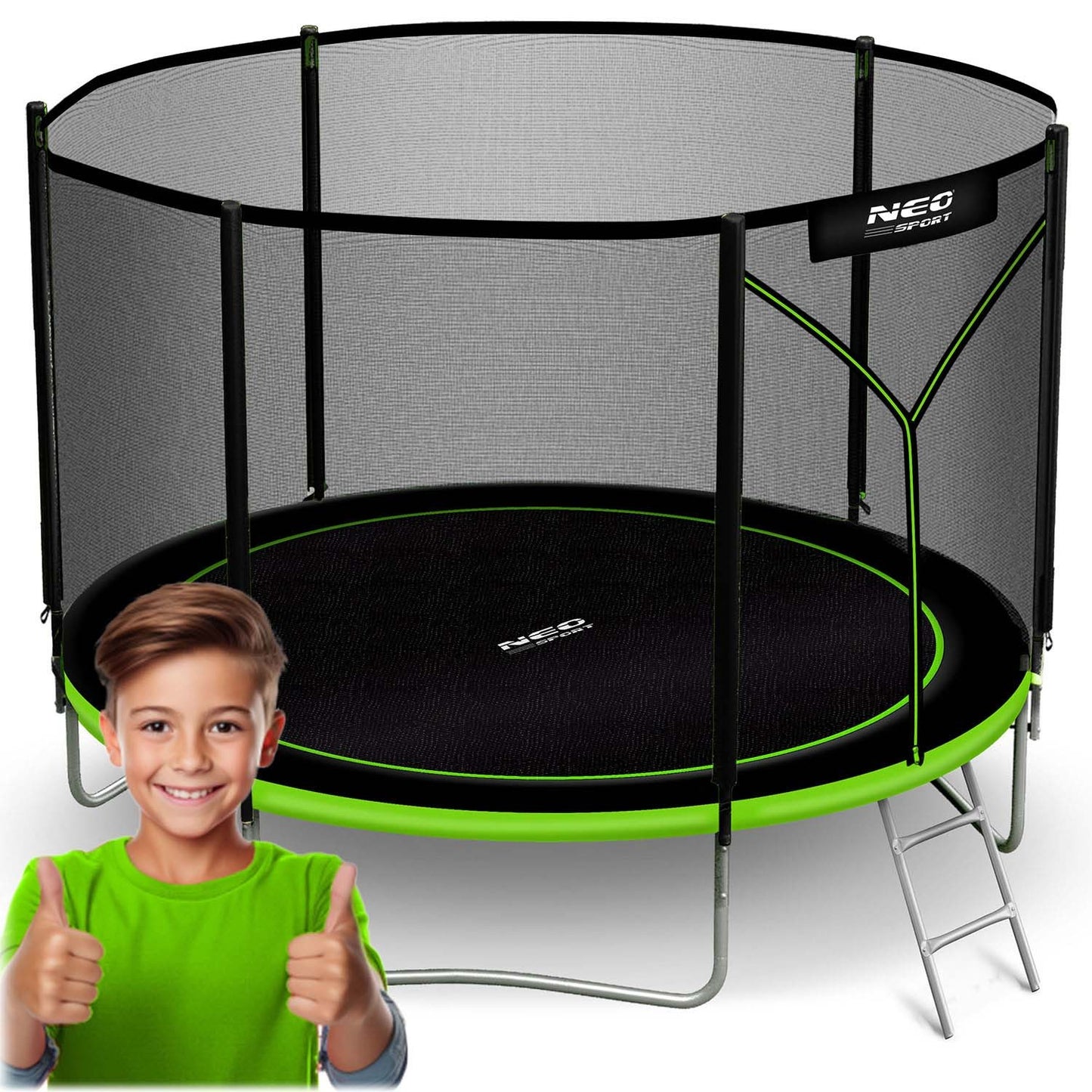 Garden Trampoline 8ft/252cm with Outdoor Net and Ladder Neo-Sport