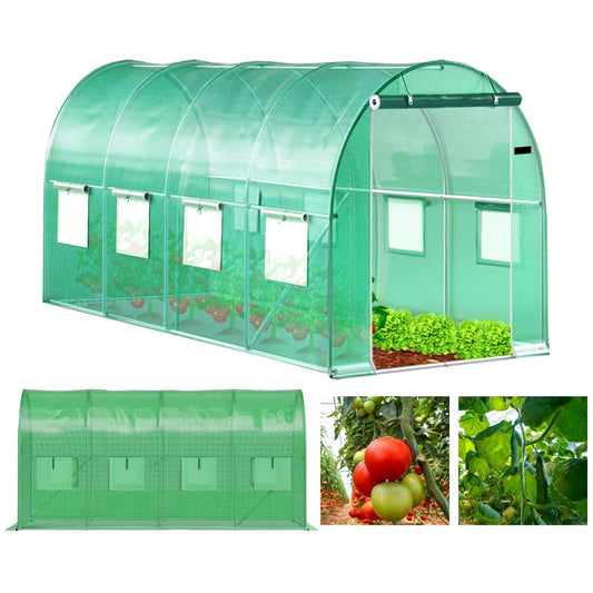 Garden Tunnel Greenhouse 8m² Metal Frame UV Film