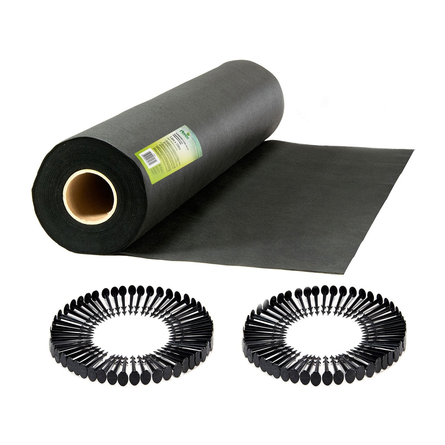Garden agrotextile 1.6 m x 100 m 90 g/m2 + 100 Plonos pins - black