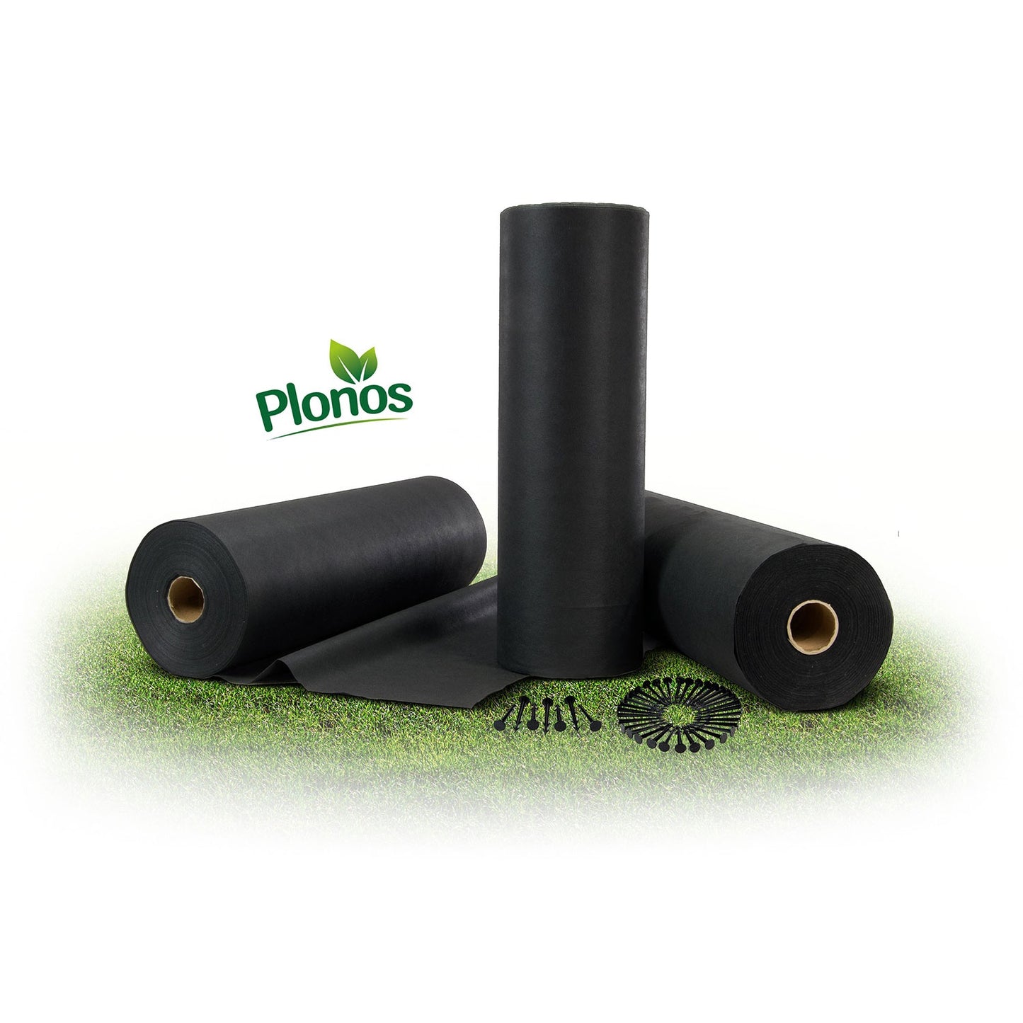 Garden agrotextile 1.6 m x 100 m 90 g/m2 + 100 Plonos pins - black