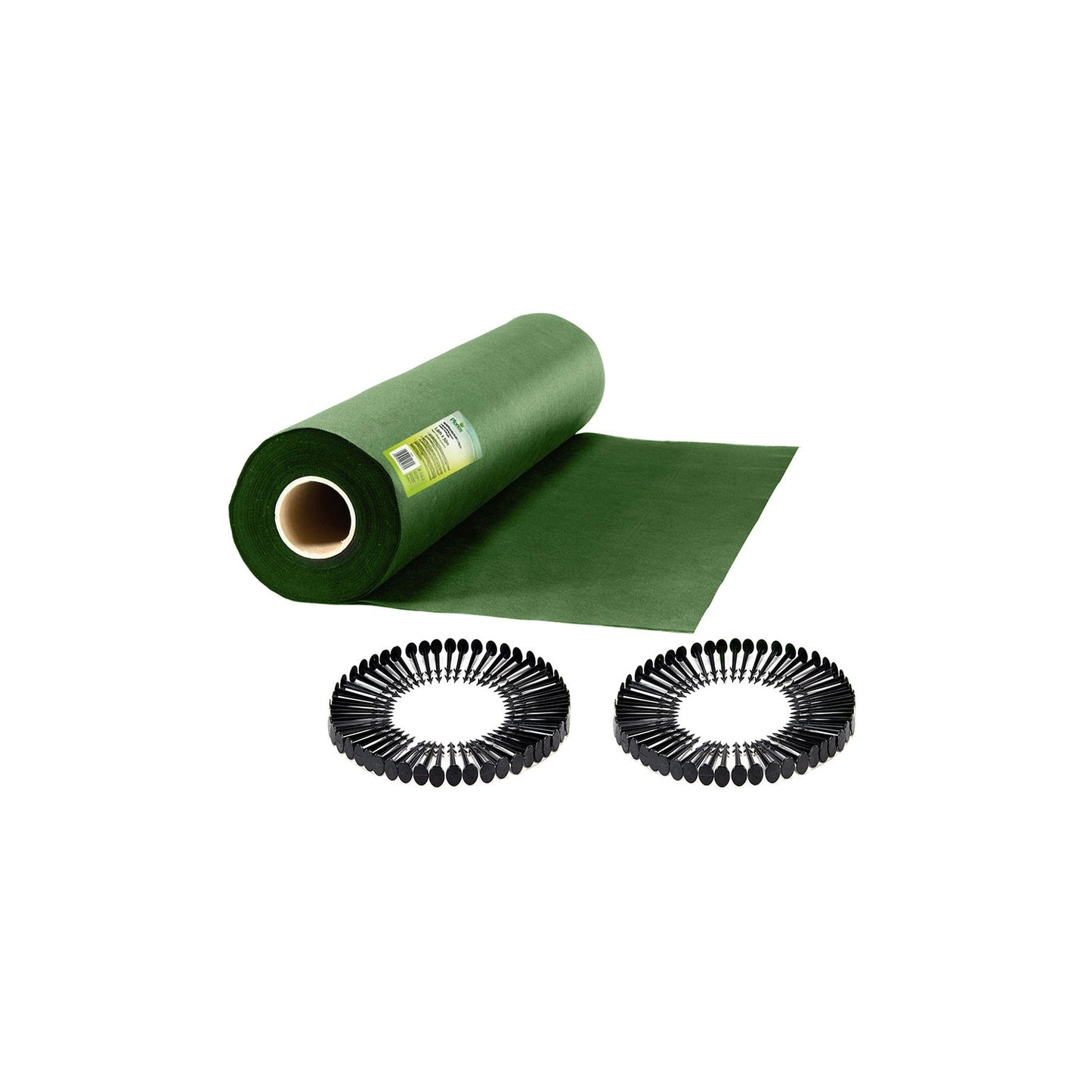Garden agrotextile 1.6 m x 50 m 70 g/m2 + 100 Plonos pins - green