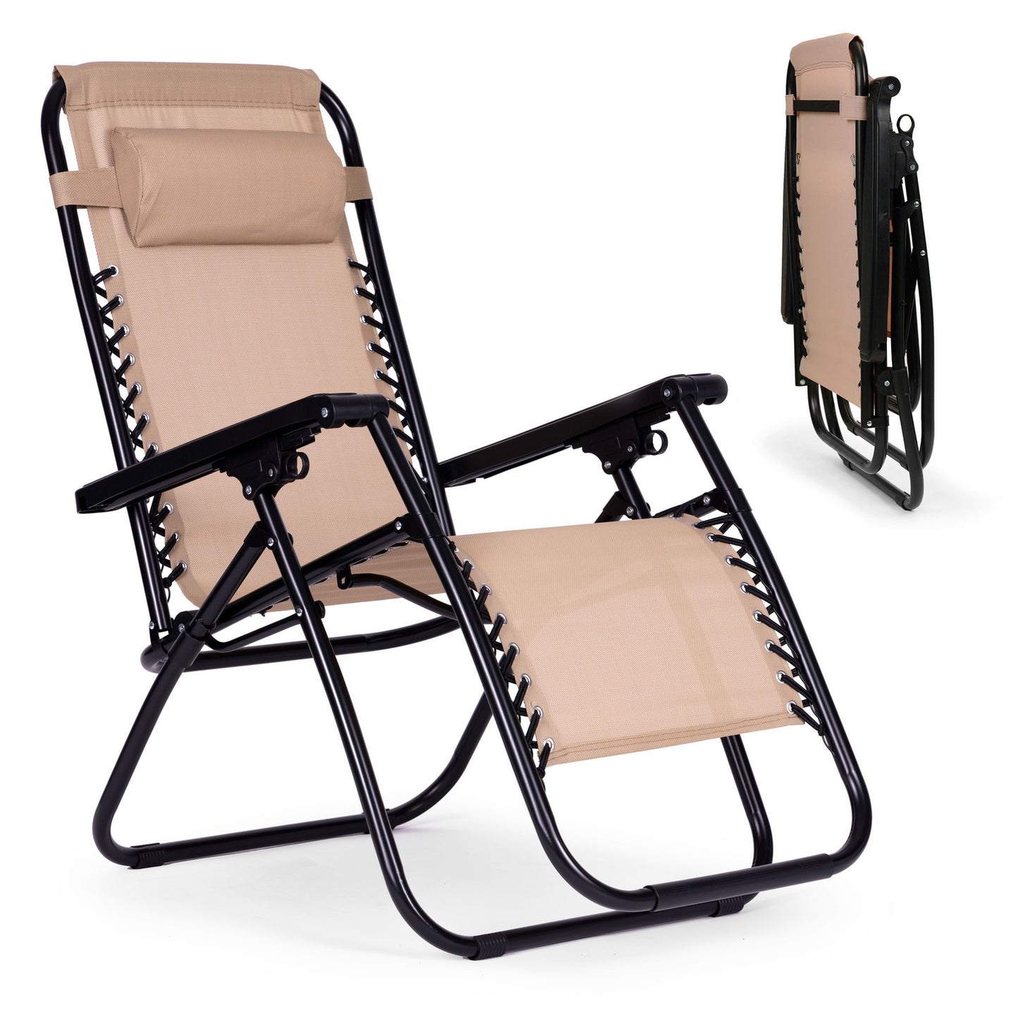 Garden armchair with adjustable backrest - beige ZERO GRAVITY ModernHome