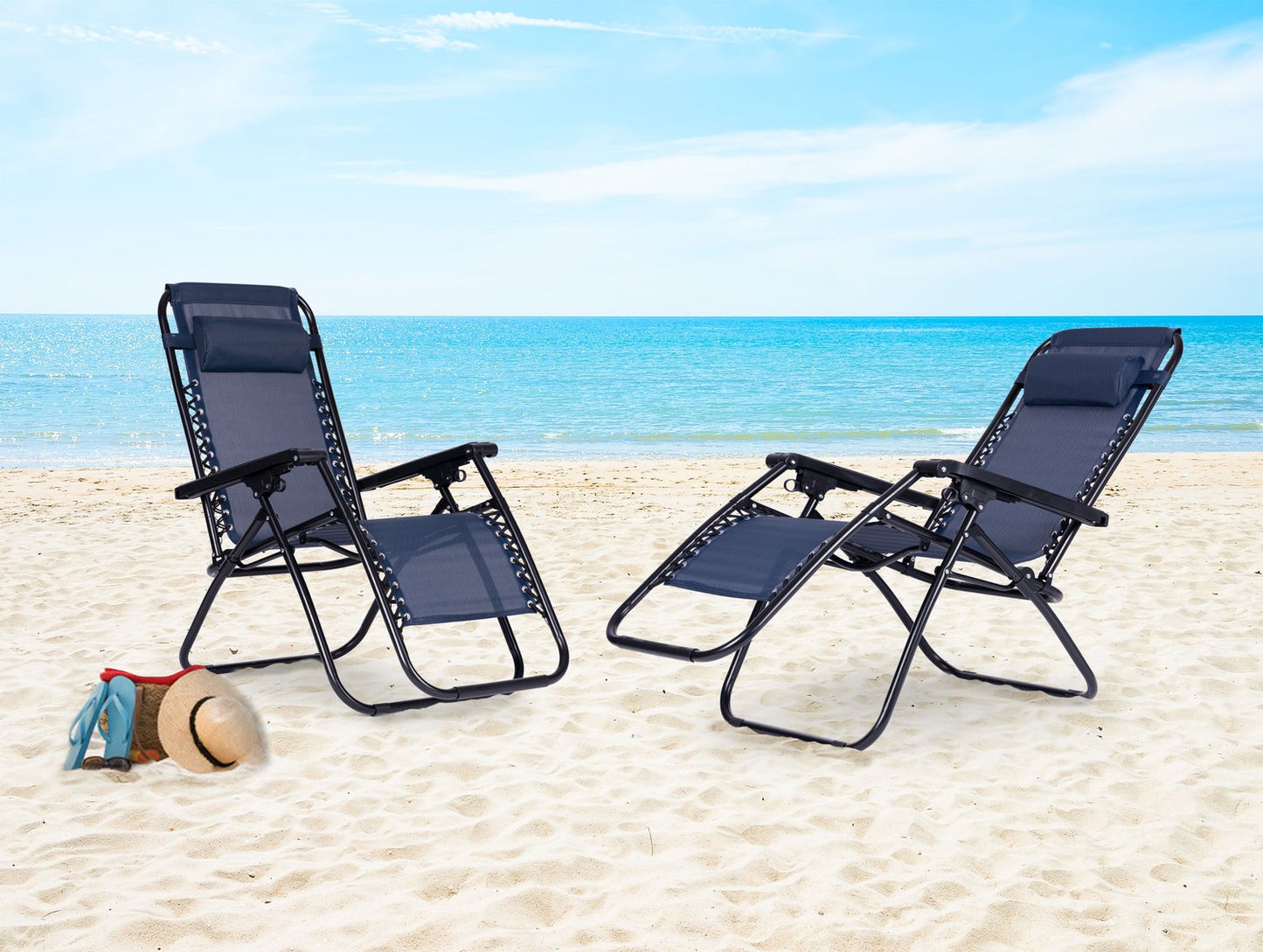 Garden armchair with adjustable backrest - dark blue ZERO GRAVITY ModernHome