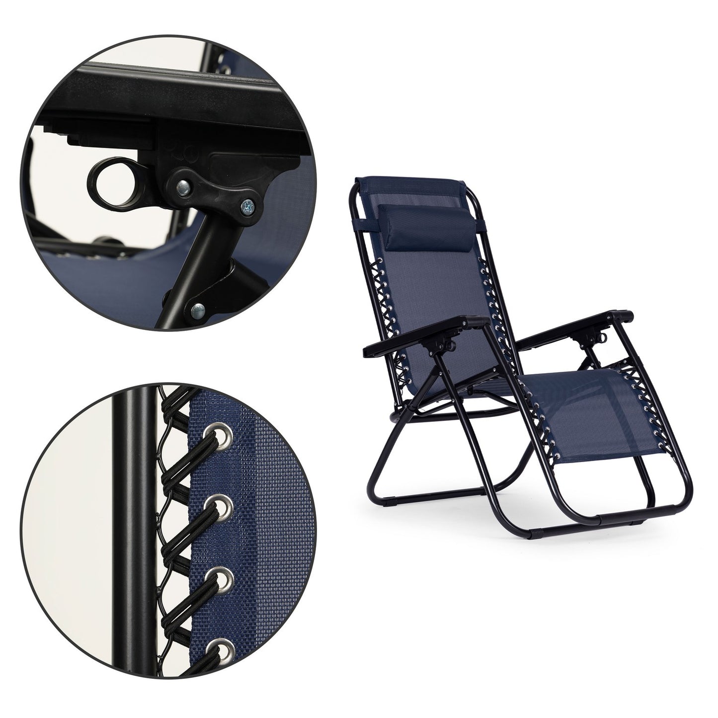Garden armchair with adjustable backrest - dark blue ZERO GRAVITY ModernHome