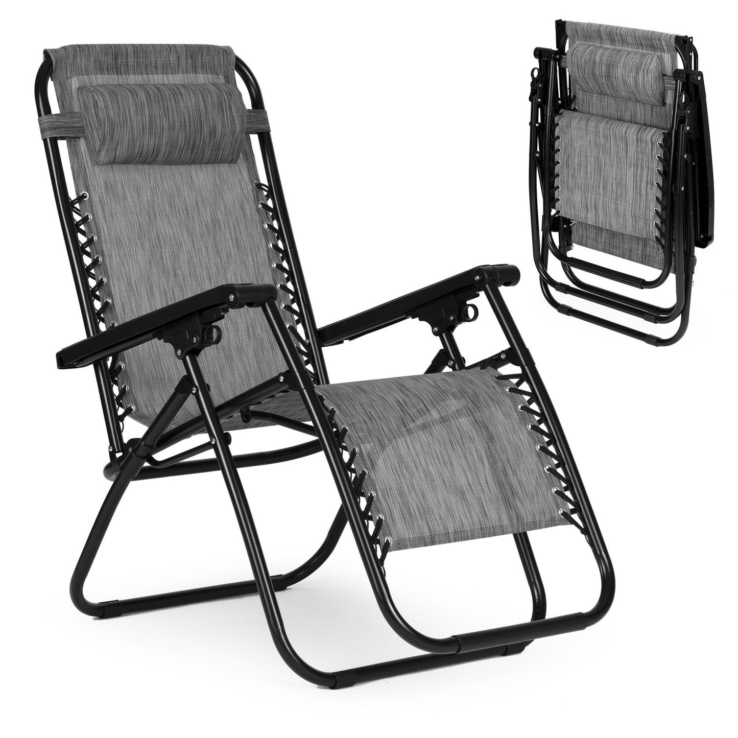 Garden armchair with adjustable backrest - gray ZERO GRAVITY ModernHome