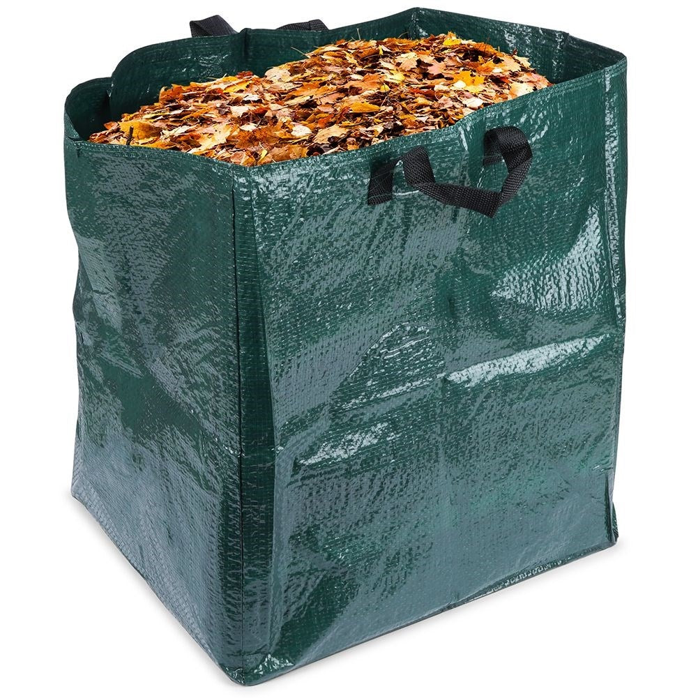 Garden bag for leaves and grass with comfortable handles