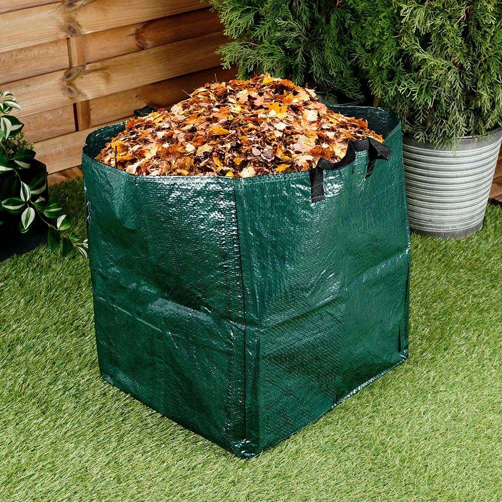 Garden bag for leaves and grass with comfortable handles
