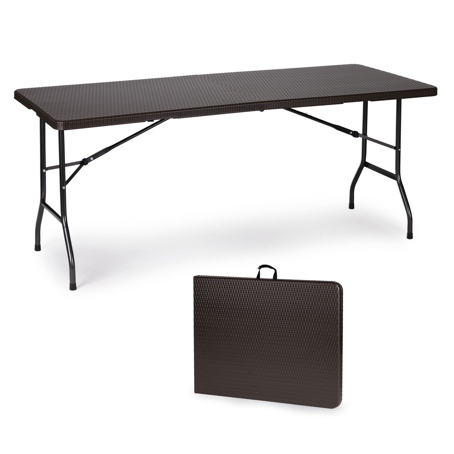 Garden banquet catering table folding 180cm rattan