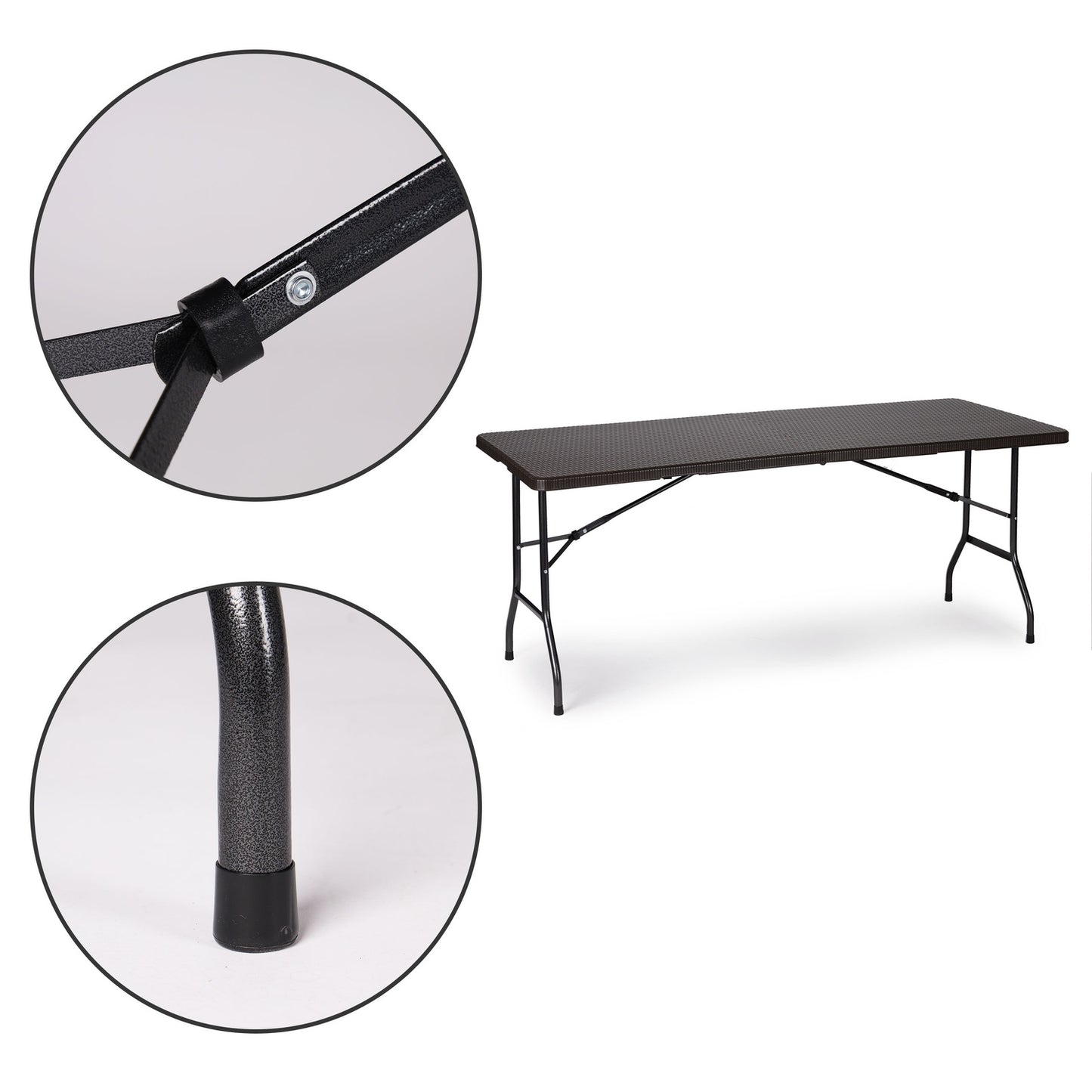 Garden banquet catering table folding 180cm rattan