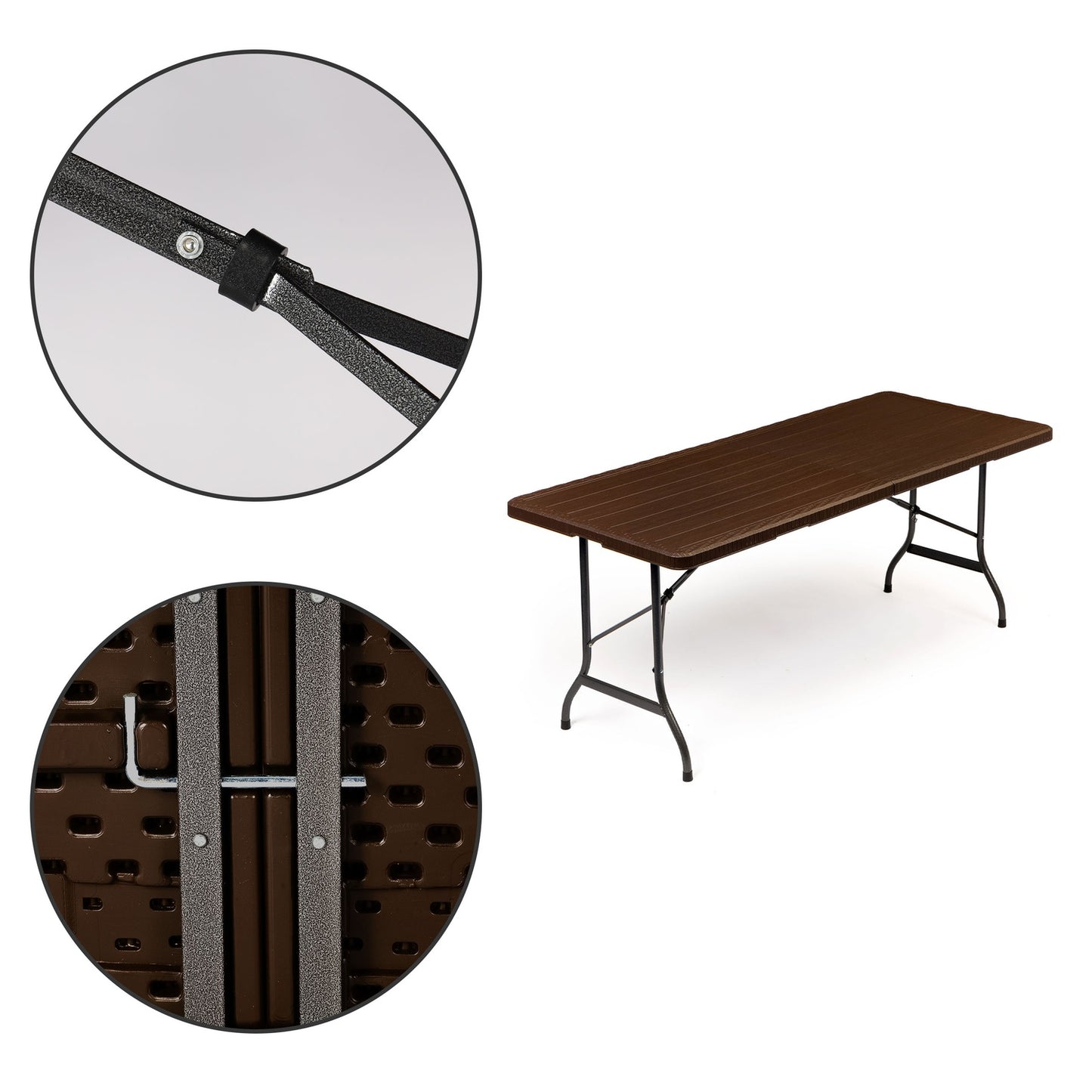 Garden banquet table folding 180 brown