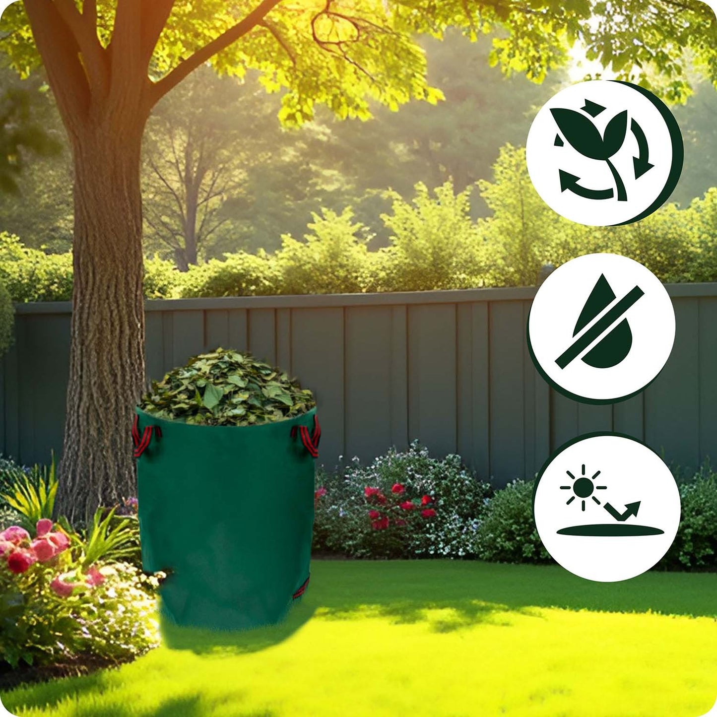 Garden basket for leaves 272 l Plonos PL-524 green