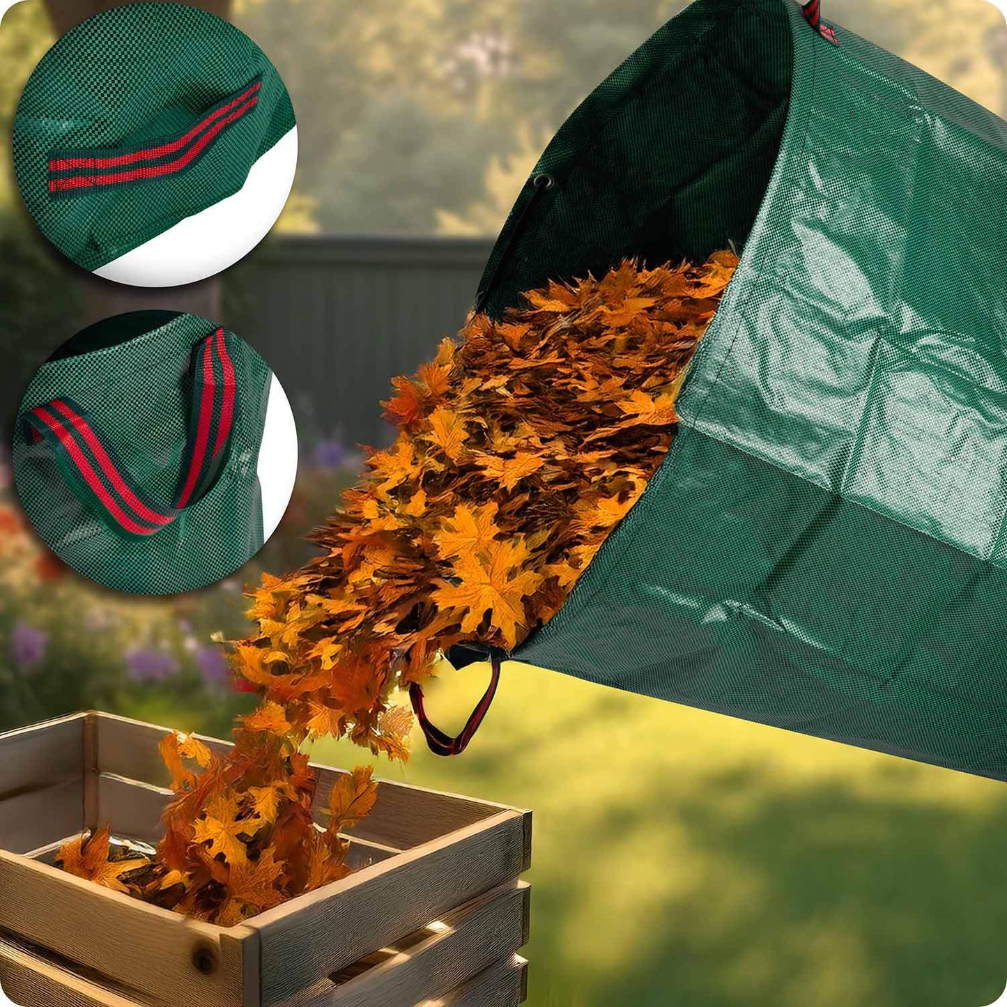 Garden basket for leaves 272 l Plonos PL-524 green