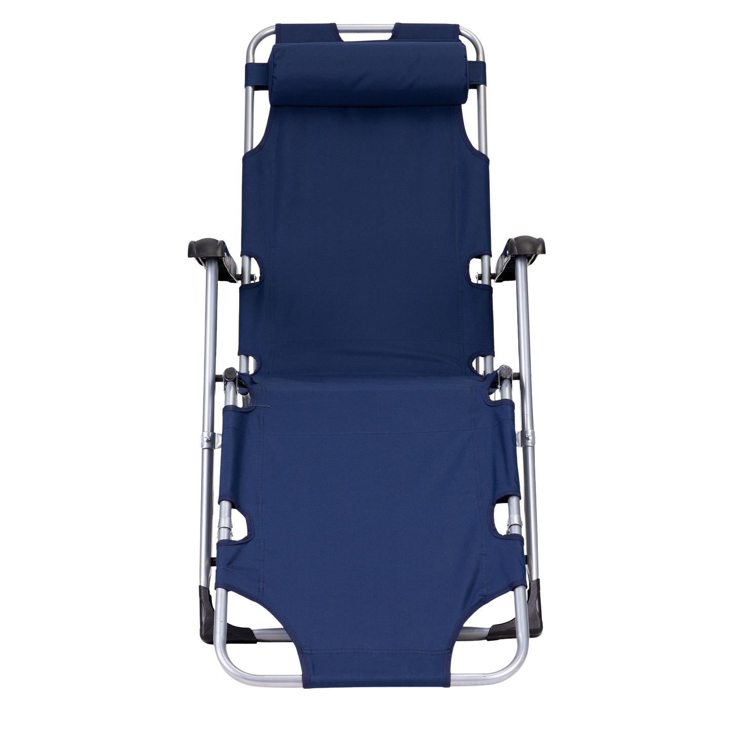 Garden beach chair lounger, foldable 2-in-1, blue, MultiGarden