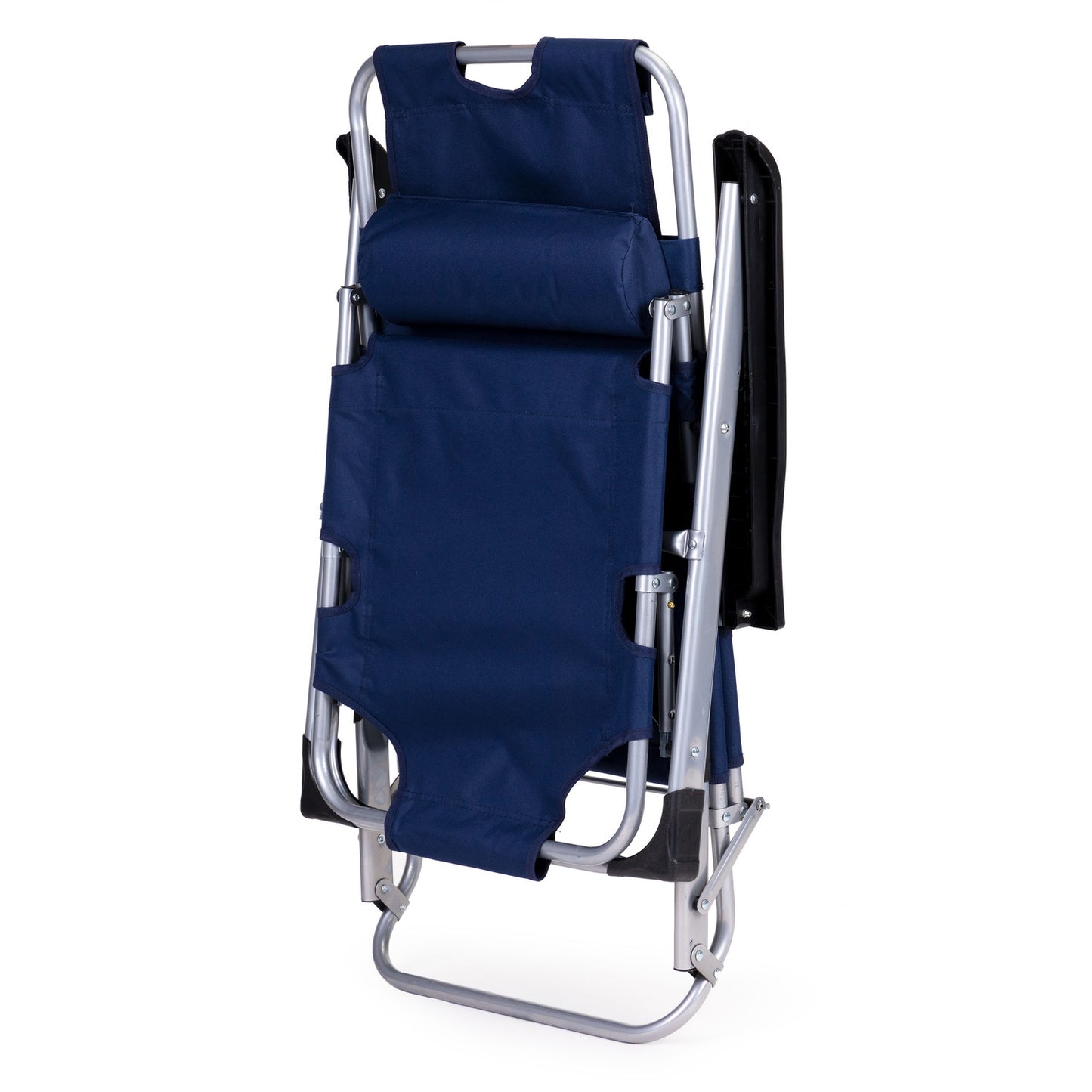 Garden beach chair lounger, foldable 2-in-1, blue, MultiGarden