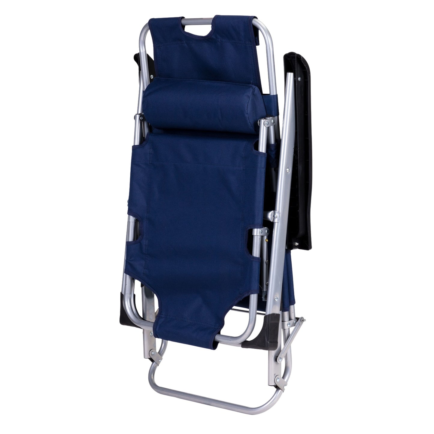 Garden beach chair lounger, foldable 2-in-1, blue, MultiGarden