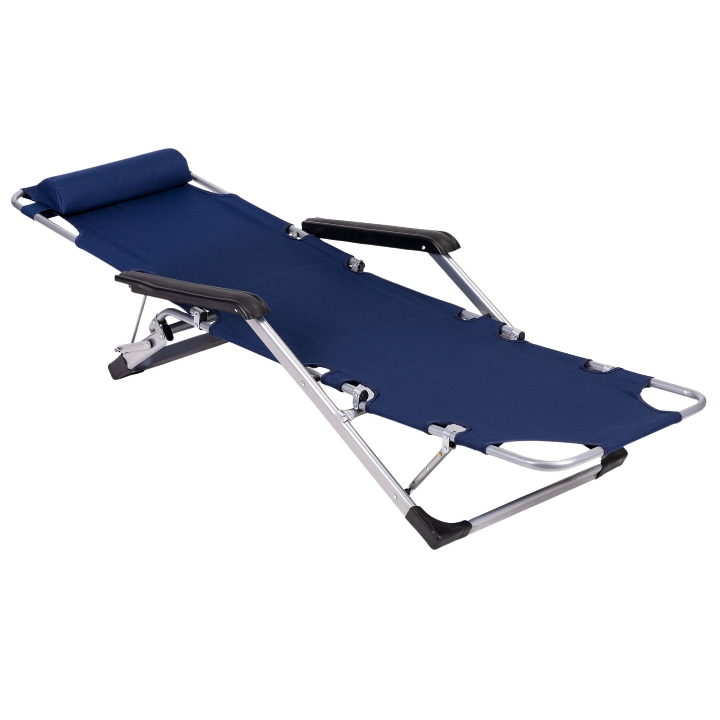 Garden beach chair lounger, foldable 2-in-1, blue, MultiGarden