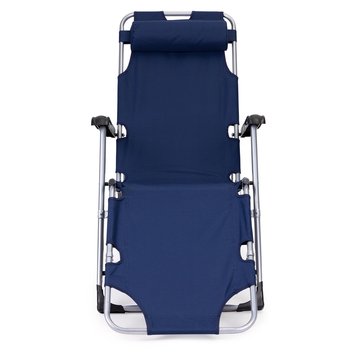 Garden beach chair lounger, foldable 2-in-1, blue, MultiGarden