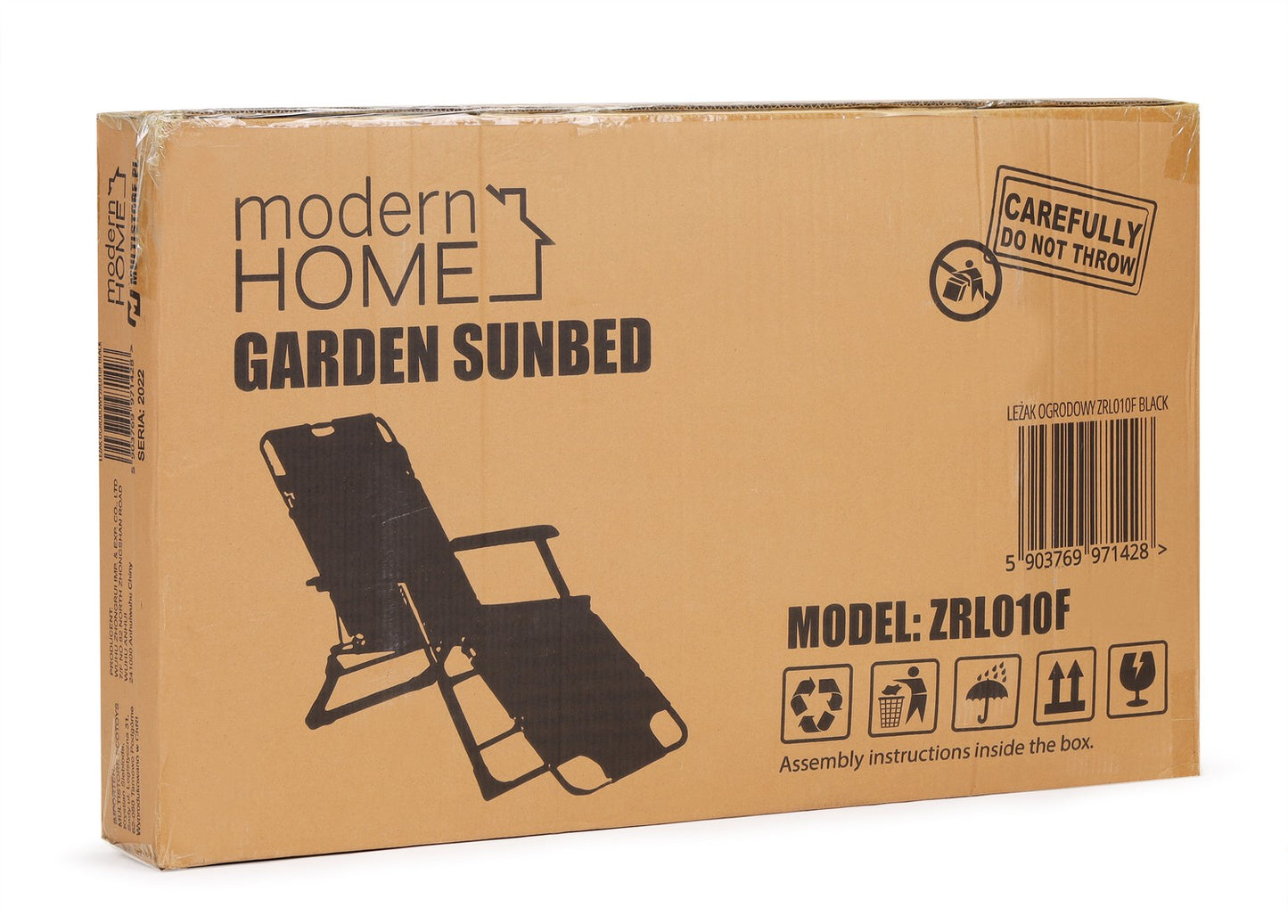 Garden beach chair lounger, foldable 2-in-1, gray, MultiGarden