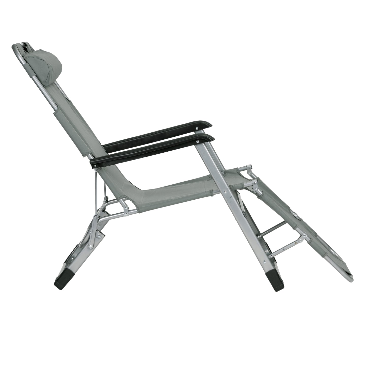 Garden beach chair lounger, foldable 2-in-1, gray, MultiGarden