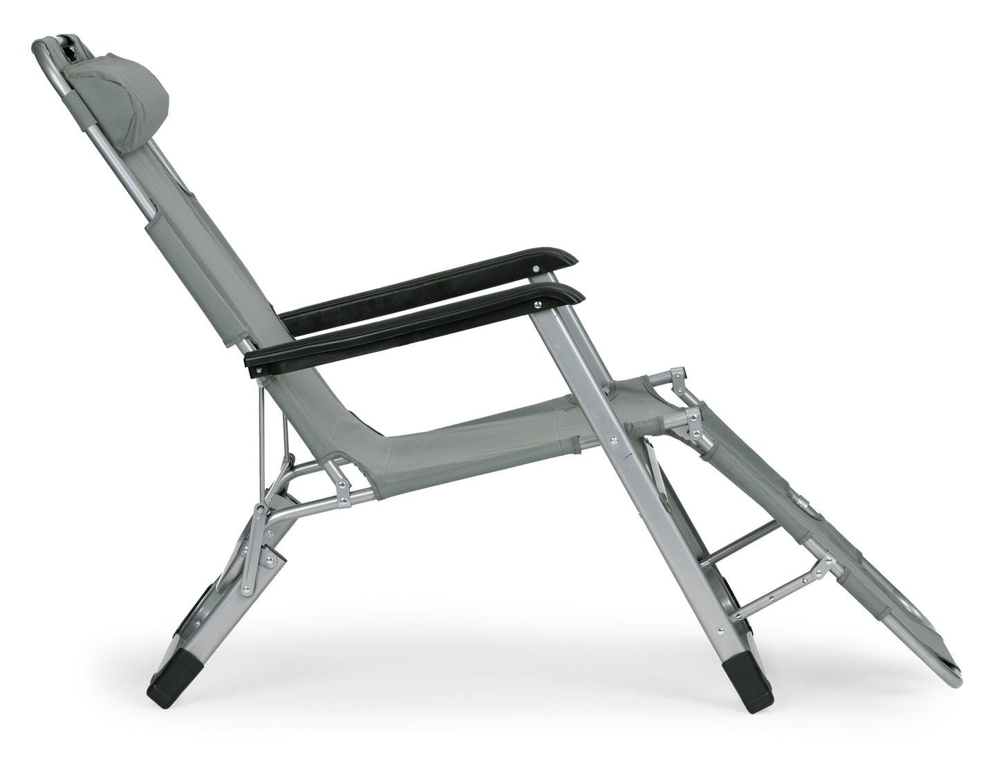 Garden beach chair lounger, foldable 2-in-1, gray, MultiGarden