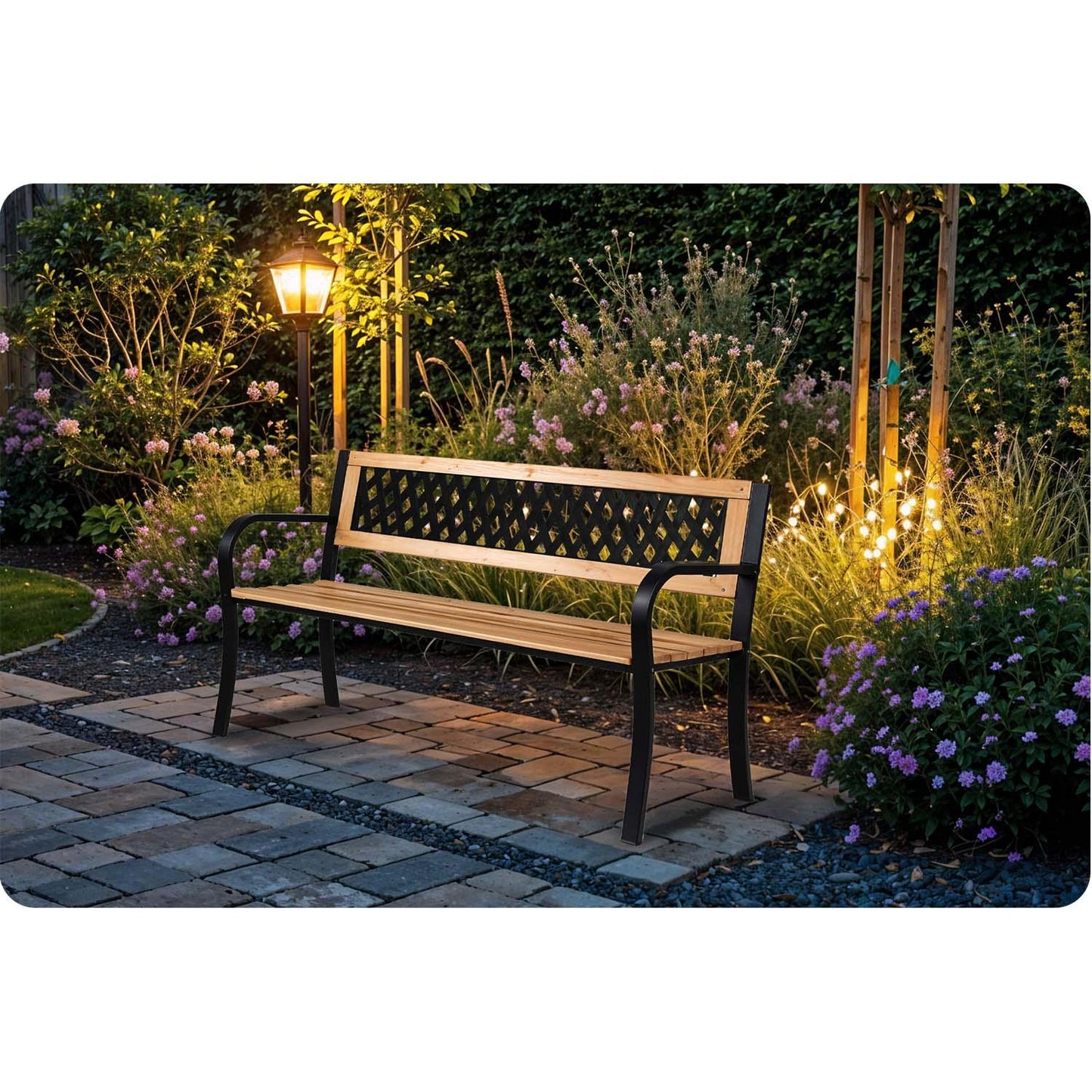 Garden bench with backrest 125 x 77 x 49 cm Sofa Elion