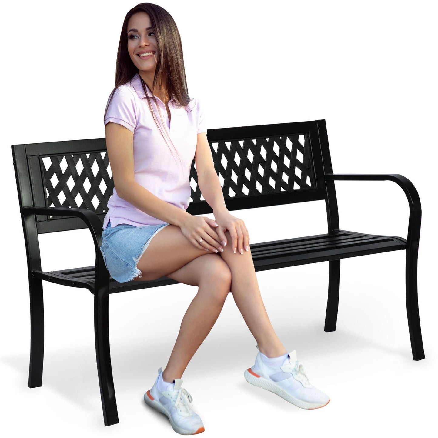 Garden bench with backrest 125 x 77 x 49 cm - Sofotel Clover