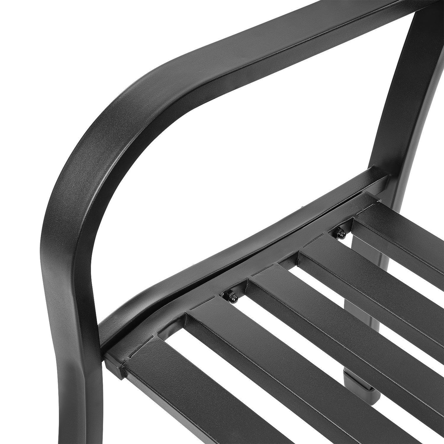 Garden bench with backrest, park bench for terrace and balcony, metal construction