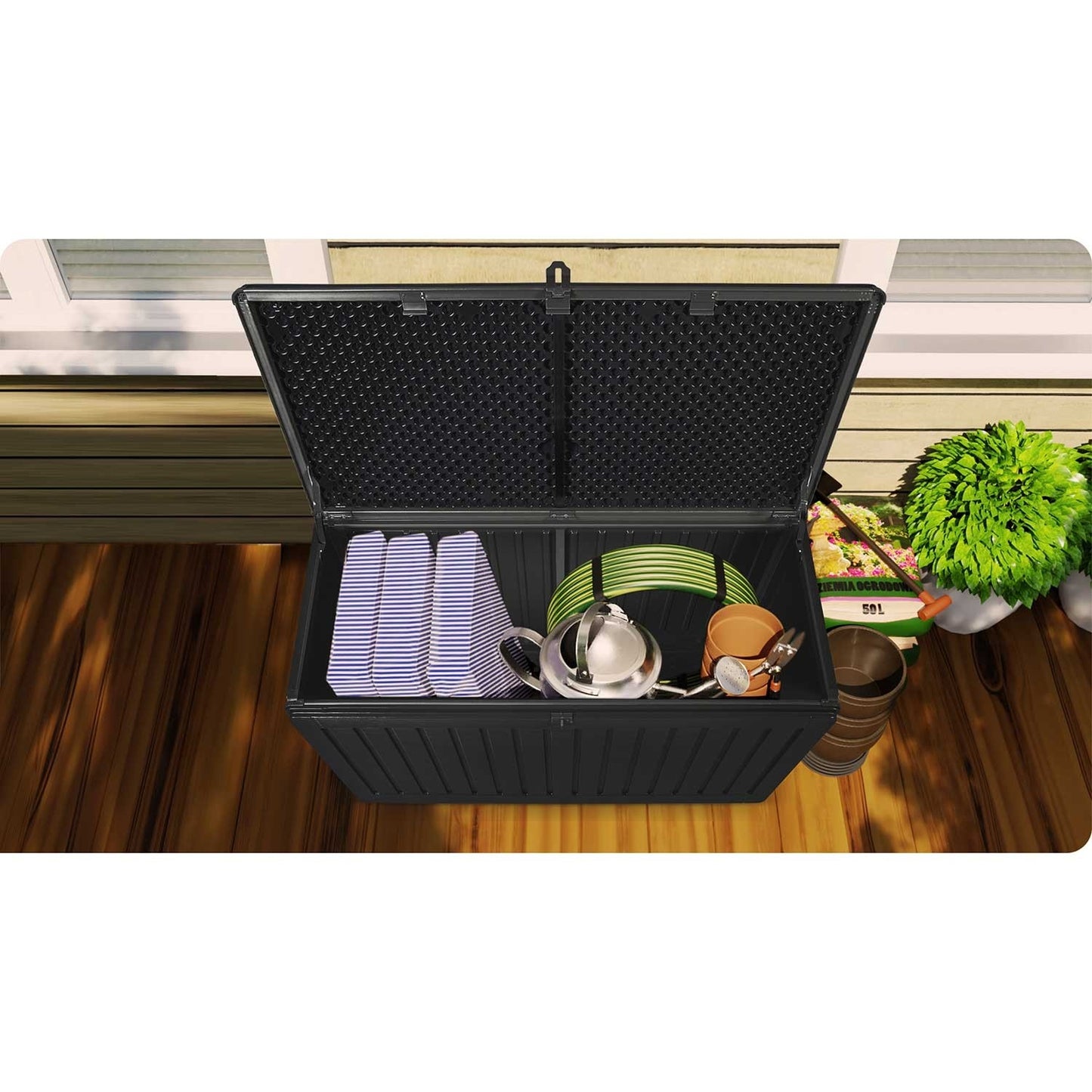 Garden box 109 x 51 x 55 cm 270 liters black