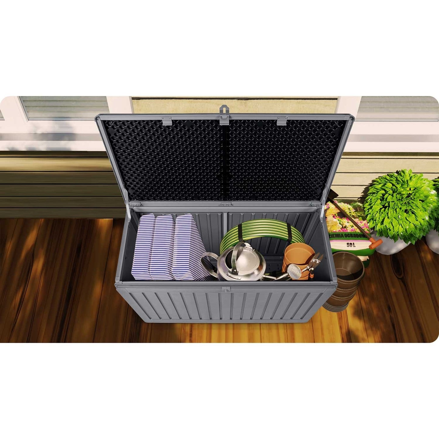 Garden box 109 x 51 x 55 cm, 270 litres, grey